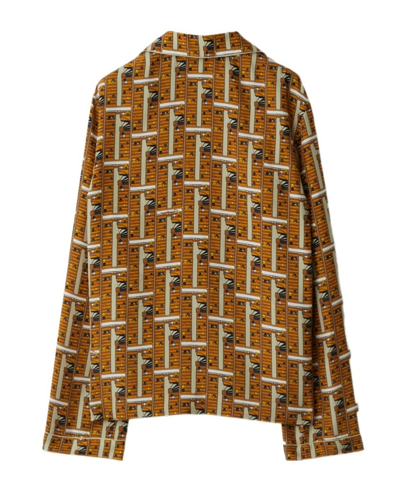 Burberry Bus Motif Pajama Shirt In Brown
