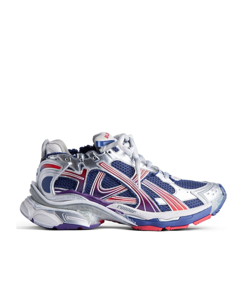 Shop Balenciaga Men's Runner Gradient Sneaker In Navy/red/grey In Navy Blue, Red And Gray