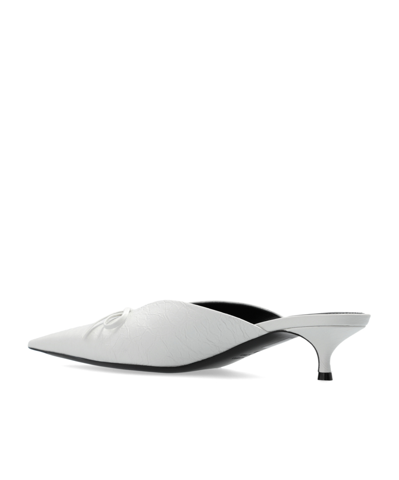 Balenciaga 40mm Pointed-toe Leather Mules In White