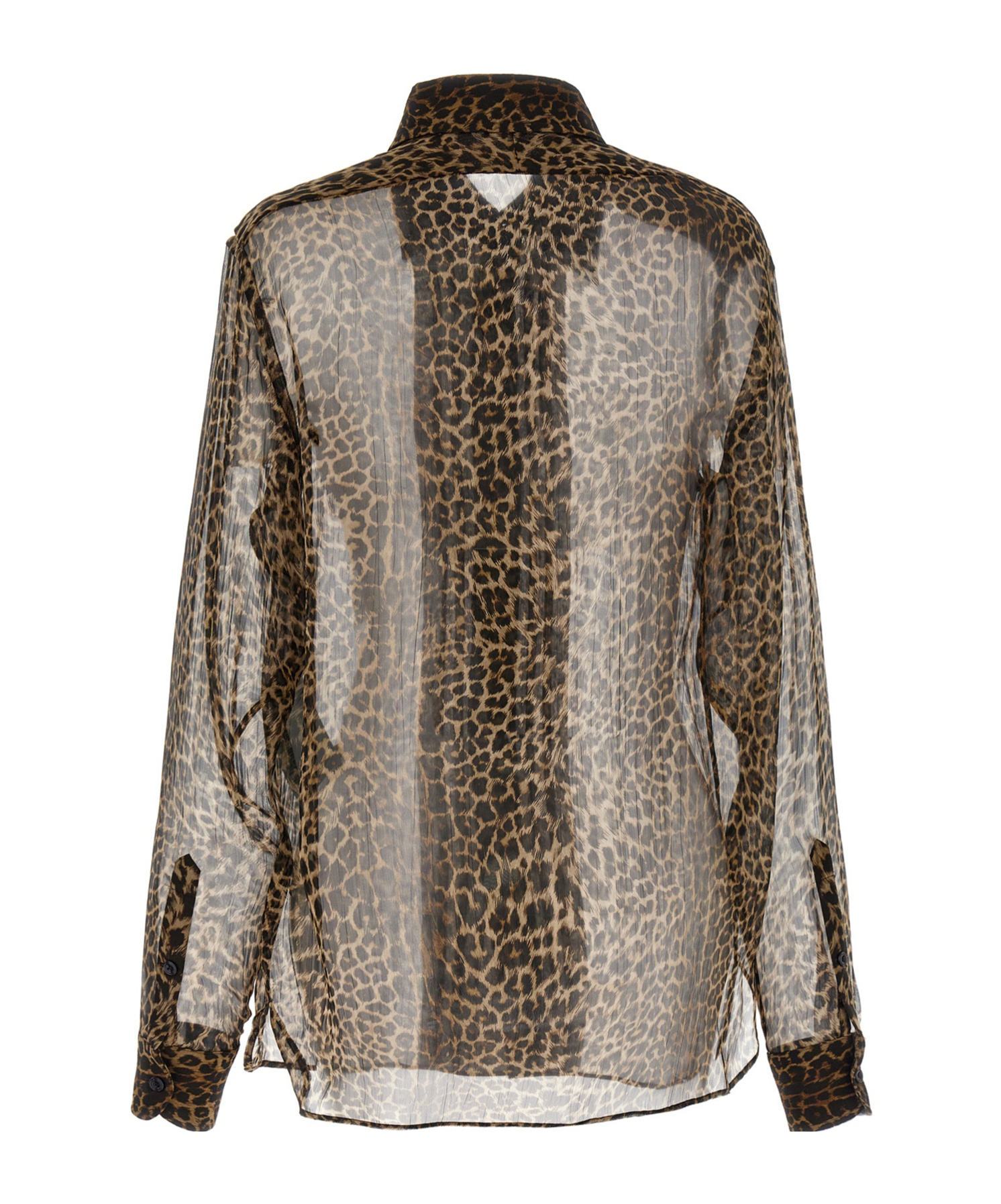 Tom Ford Semi-transparent Silk Chiffon Shirt In Multicolor