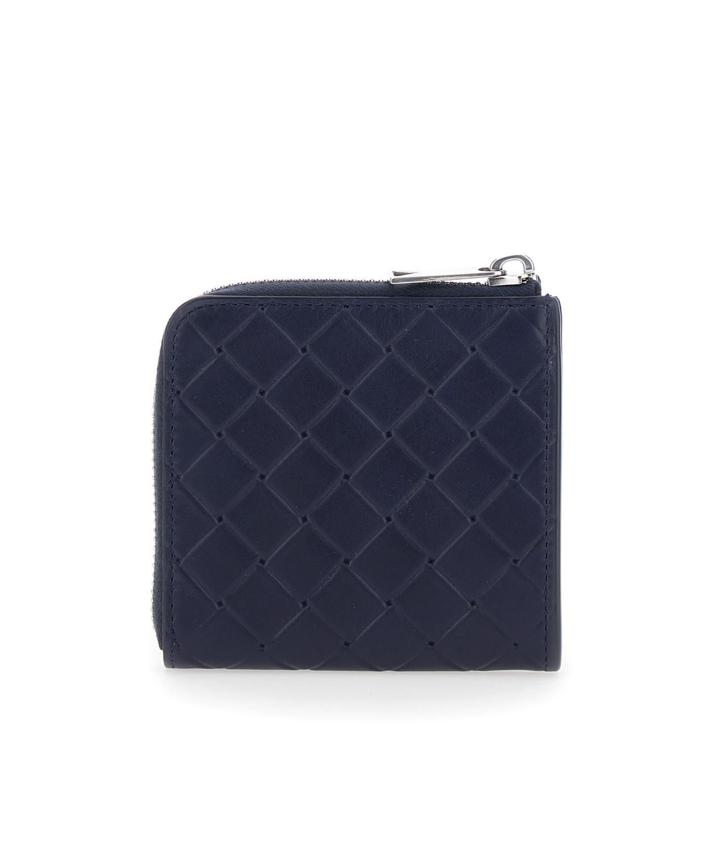 Bottega Veneta Blue Wallet With All-over Intreccio Motif In Leather Man In Black