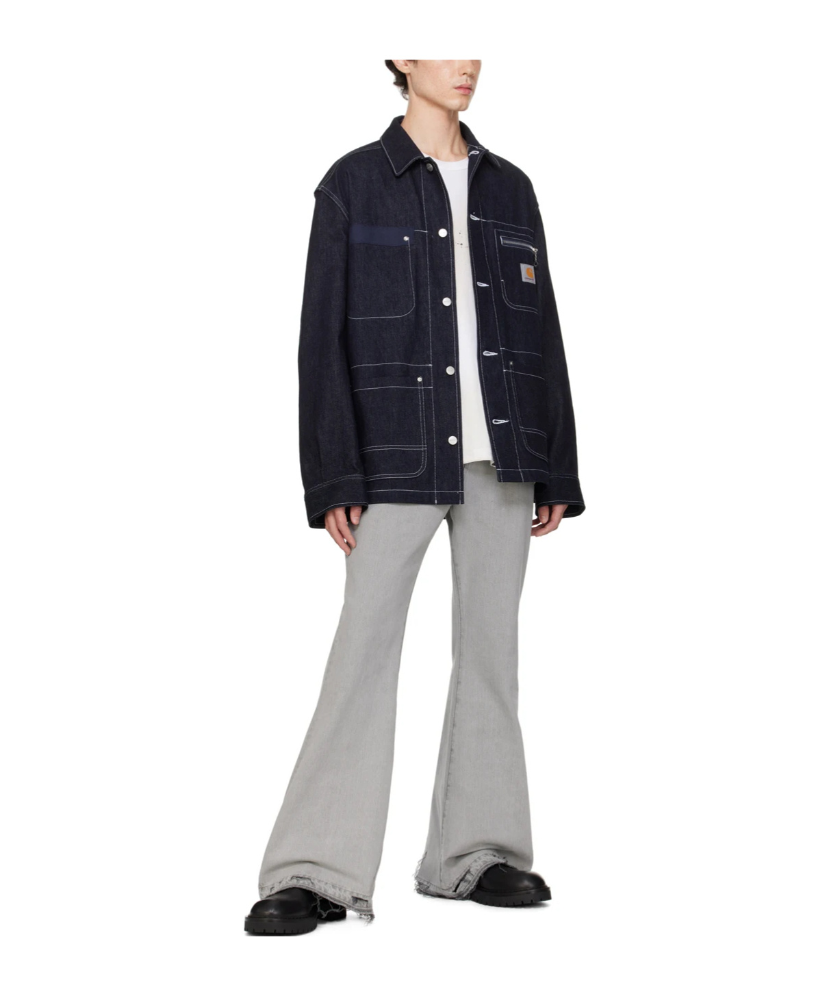 Junya Watanabe Indigo Carhartt Work In Progress Edition Denim Jacket In Black
