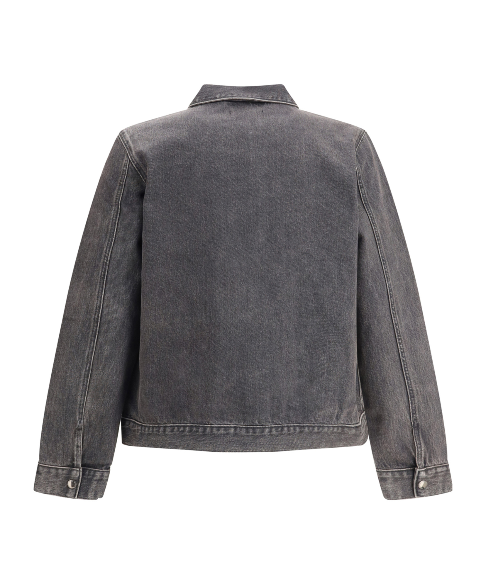 7 For All Mankind Zipper Long Sleeve Casual Jacket In Black