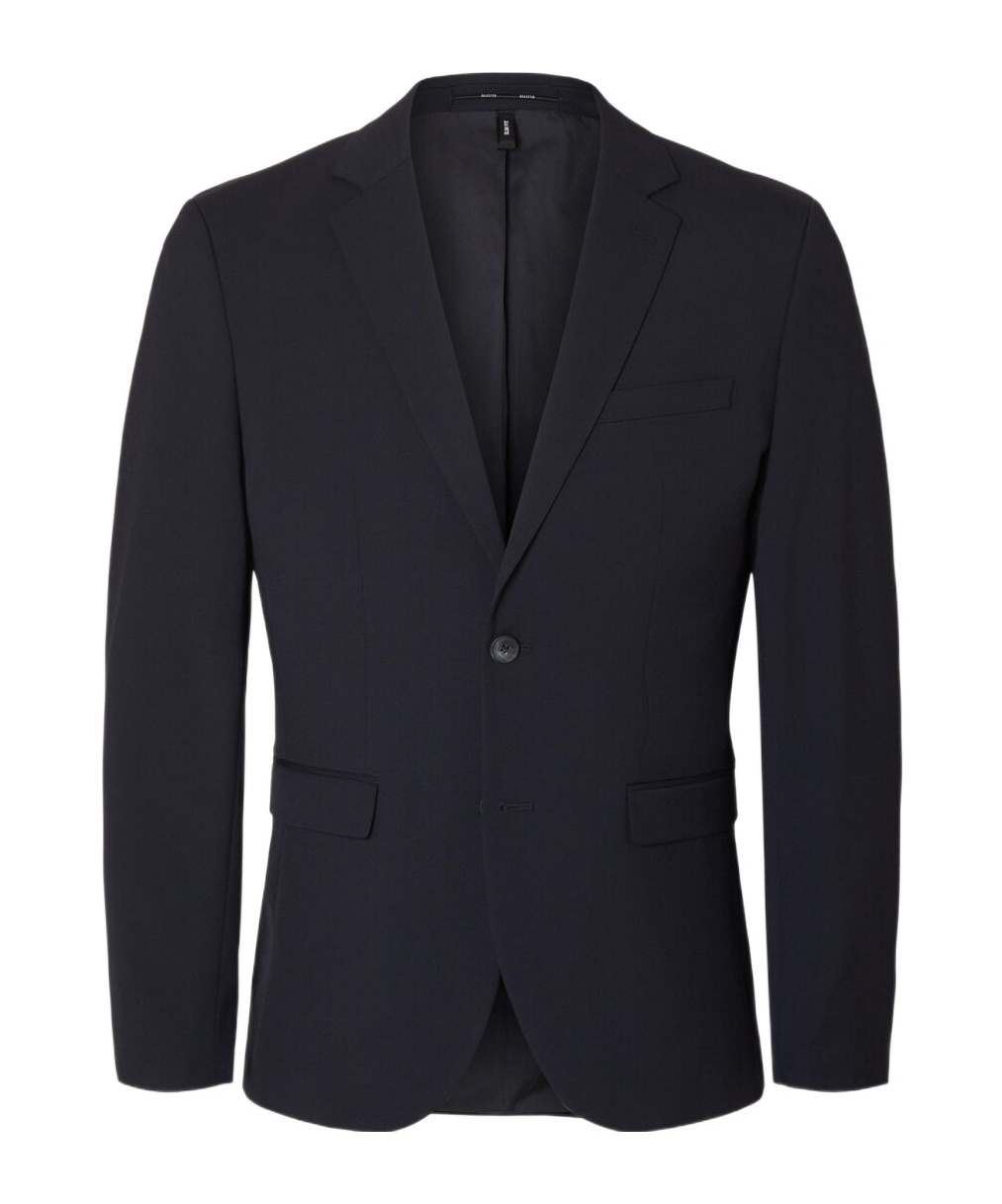Selected Viscose Blend Slim Fit Blazer In Blue