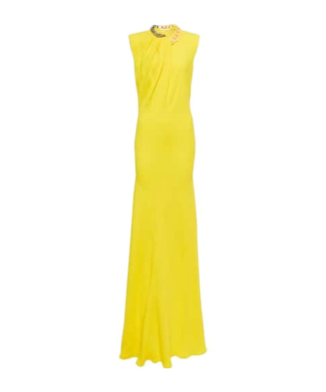 Stella Mccartney Chain-detail Maxi Dress In Yellow