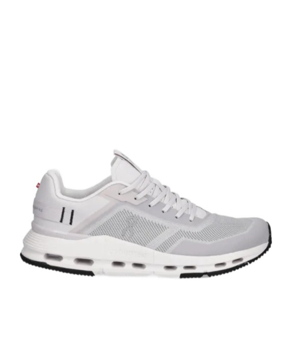 On Running Sleek Fabric Sneakers With Rubber Sole In Grey
