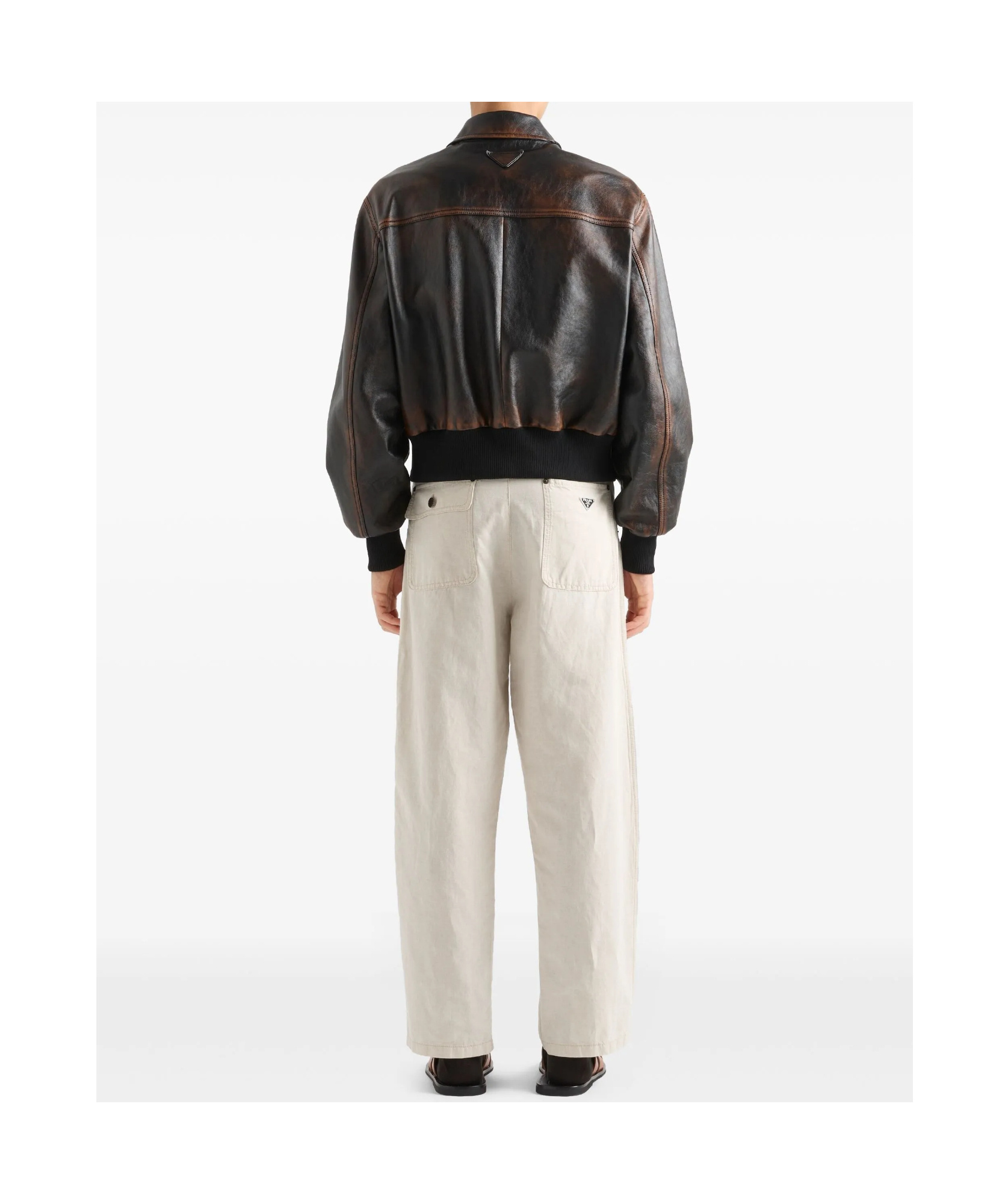 Prada Ivory Chambray Pant In Nude