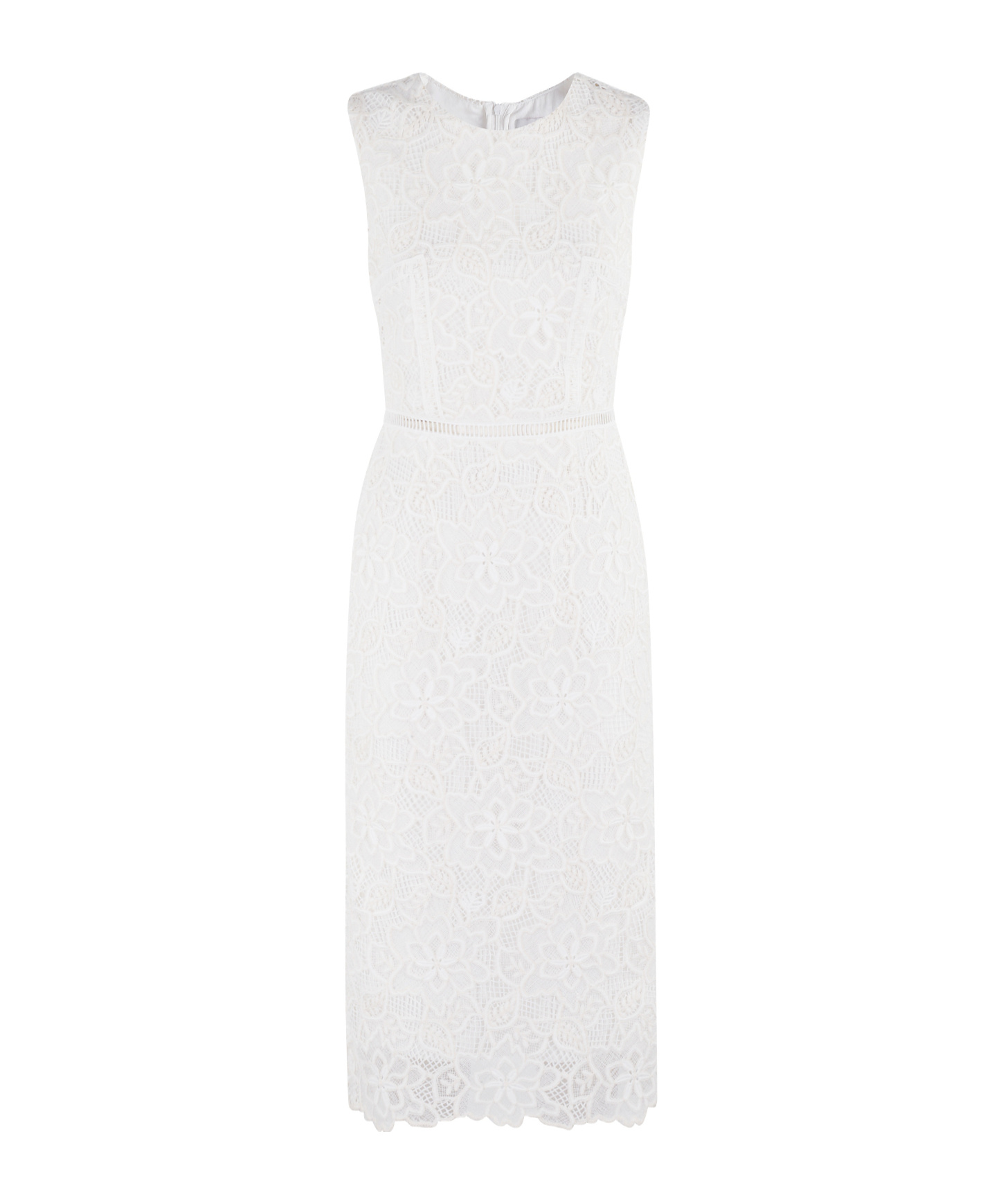 Ermanno Firenze Lace-detailing Midi Dress In White