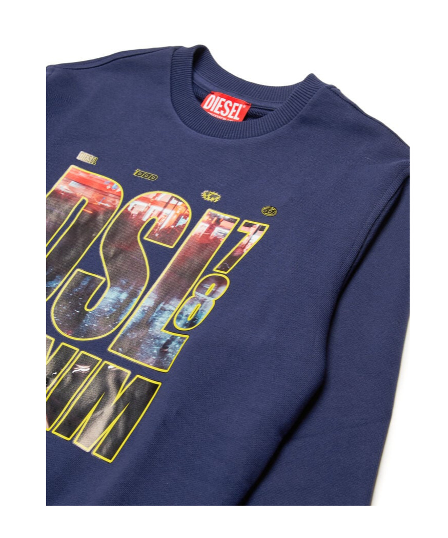 Diesel Dsl78 Logo-print Sweatshirt In Blue