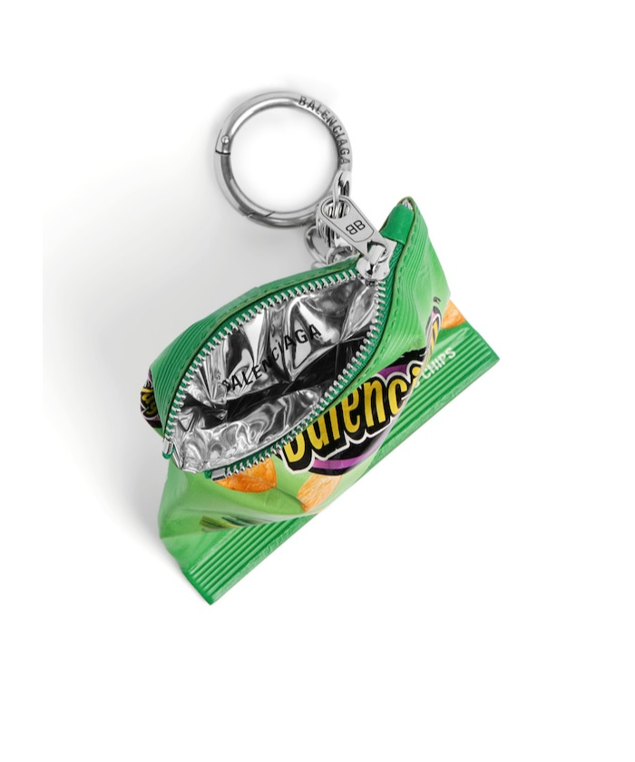 Balenciaga Keyring Chips Charm In Green