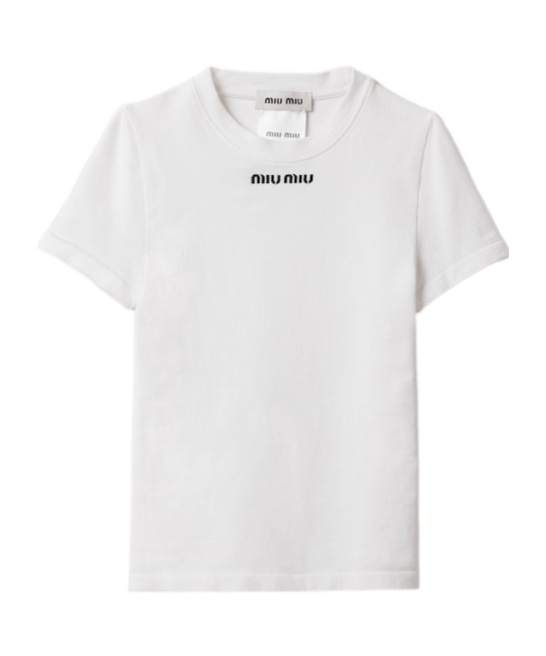 Miu Miu Seamless T-shirt In White
