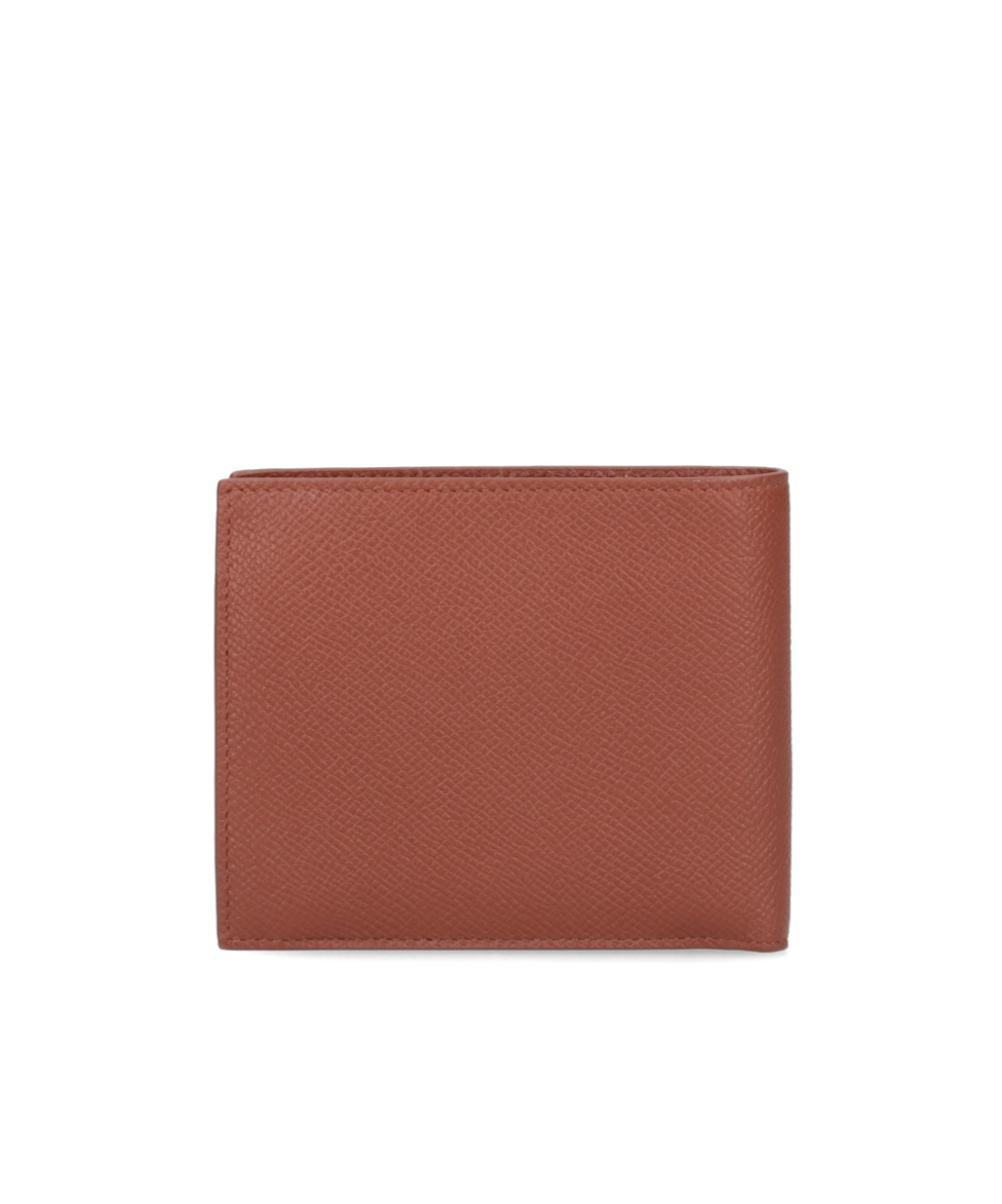 Ferragamo Salvatore Gancini Plaque Bi-fold Wallet In Brown