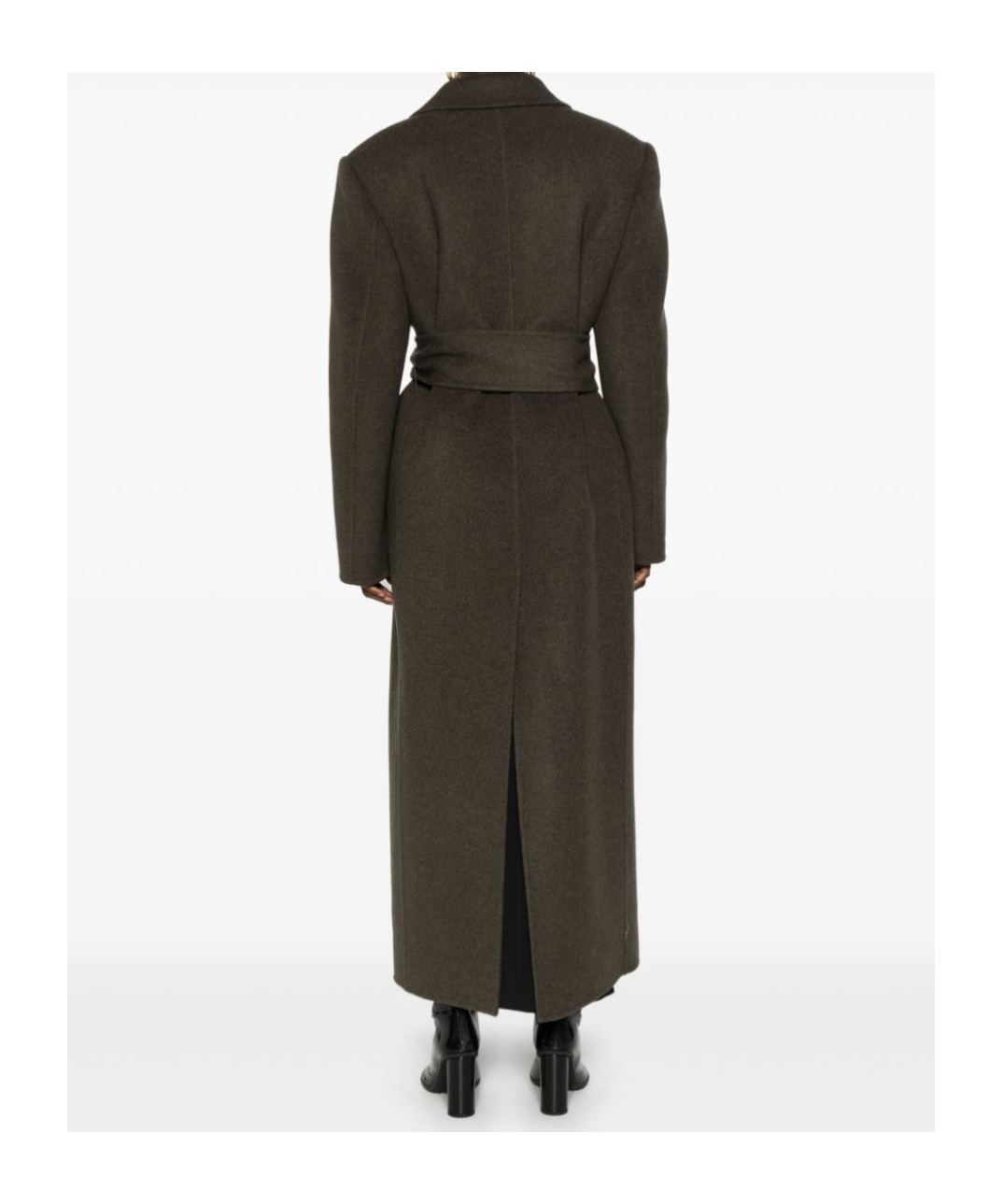 Shop Khaite Long-sleeved Coat In Black