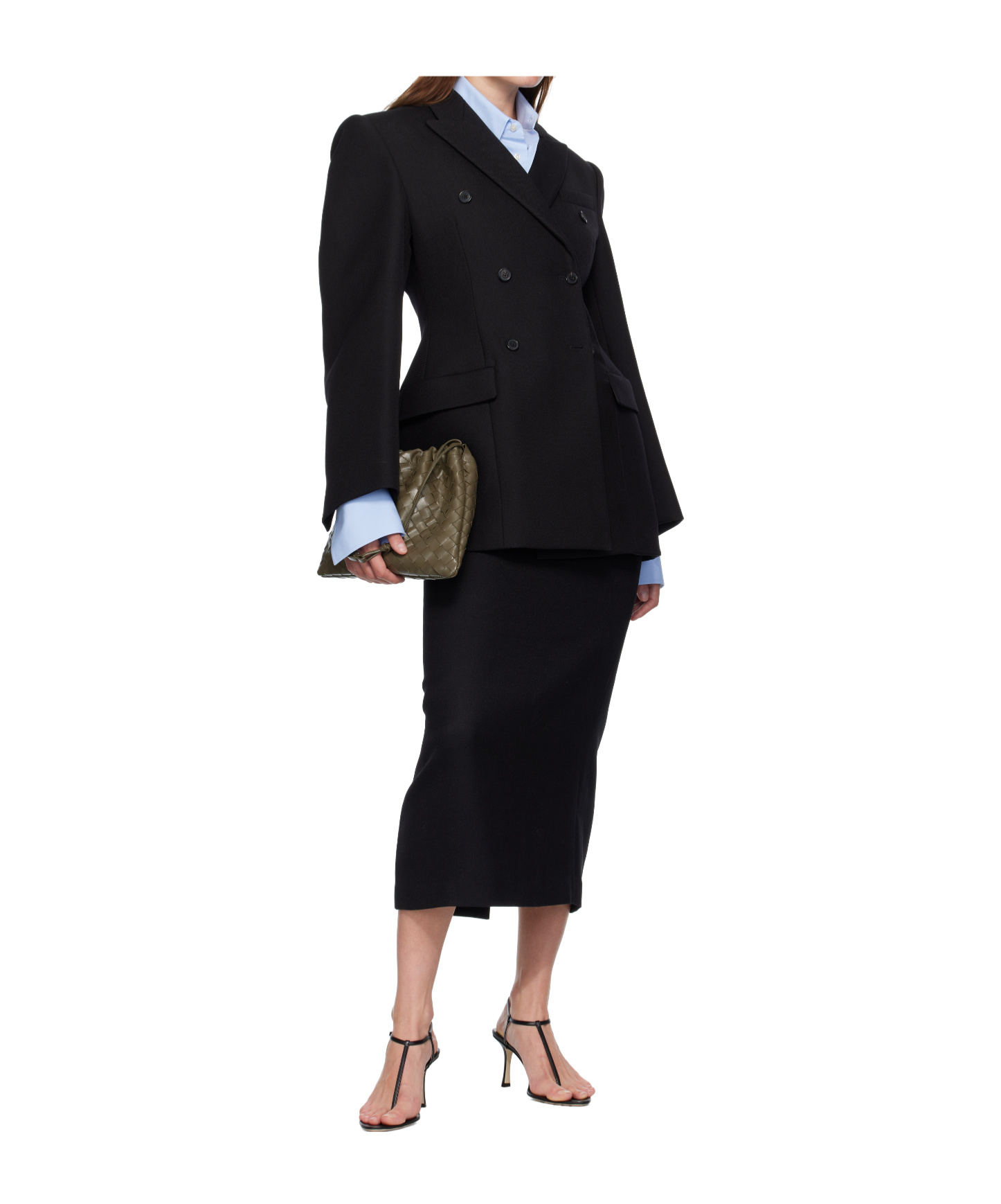 Wardrobe.nyc Contour Double-breasted Blazer In Black