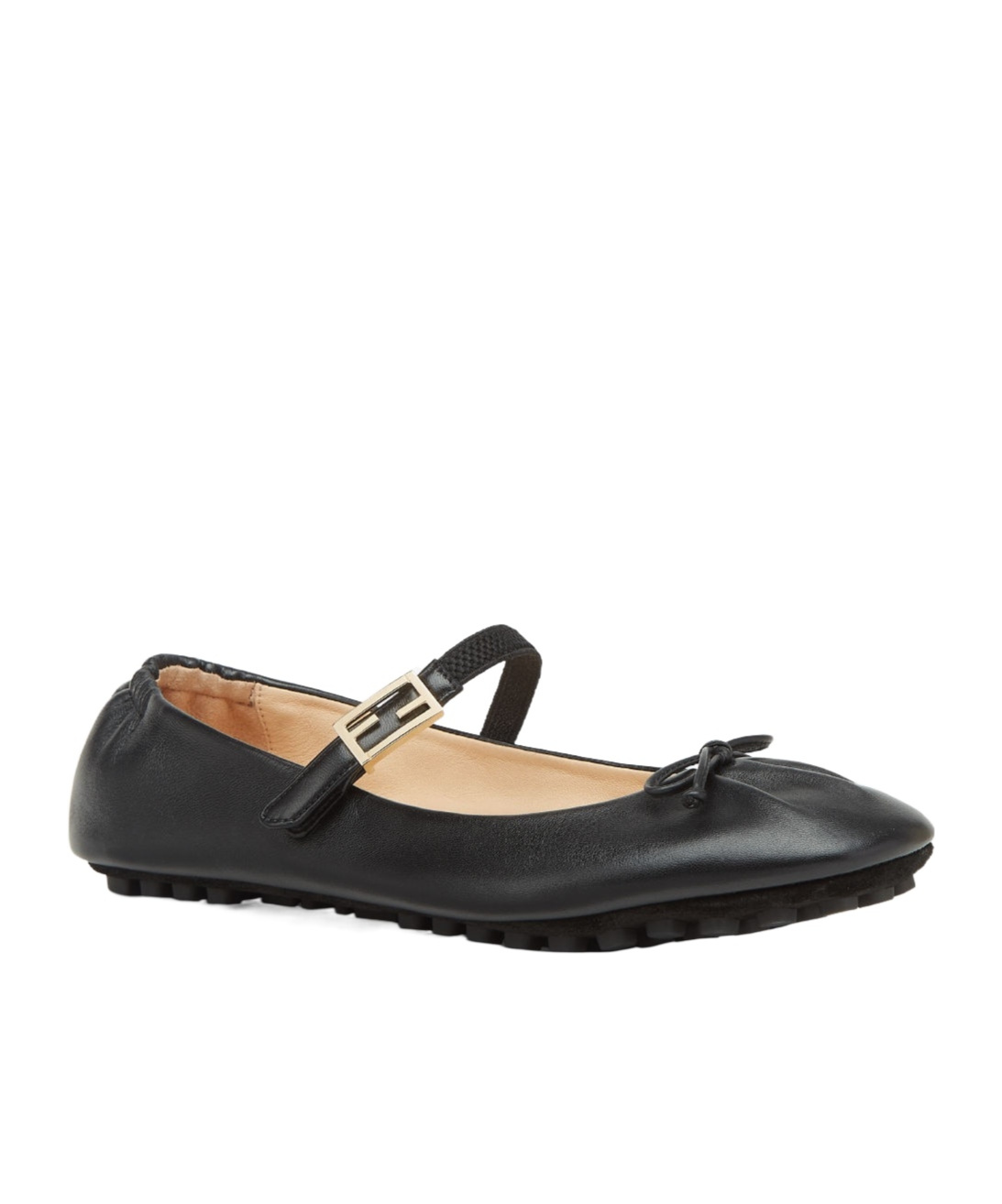Fendi Ballerina With Ff Baguette Pattern In Black