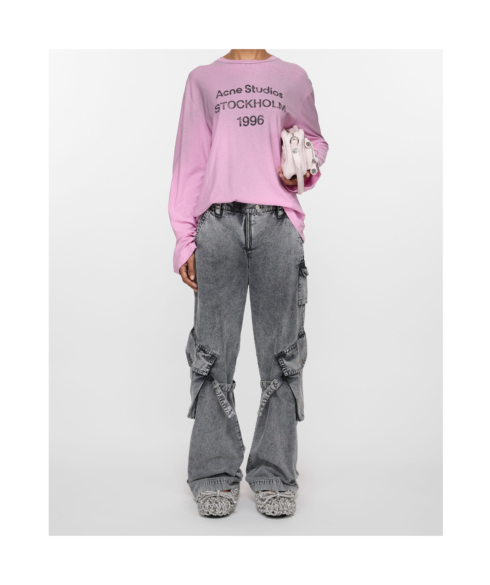 Acne Studios Mid-rise Cotton Canvas Cargo Pants In Gray