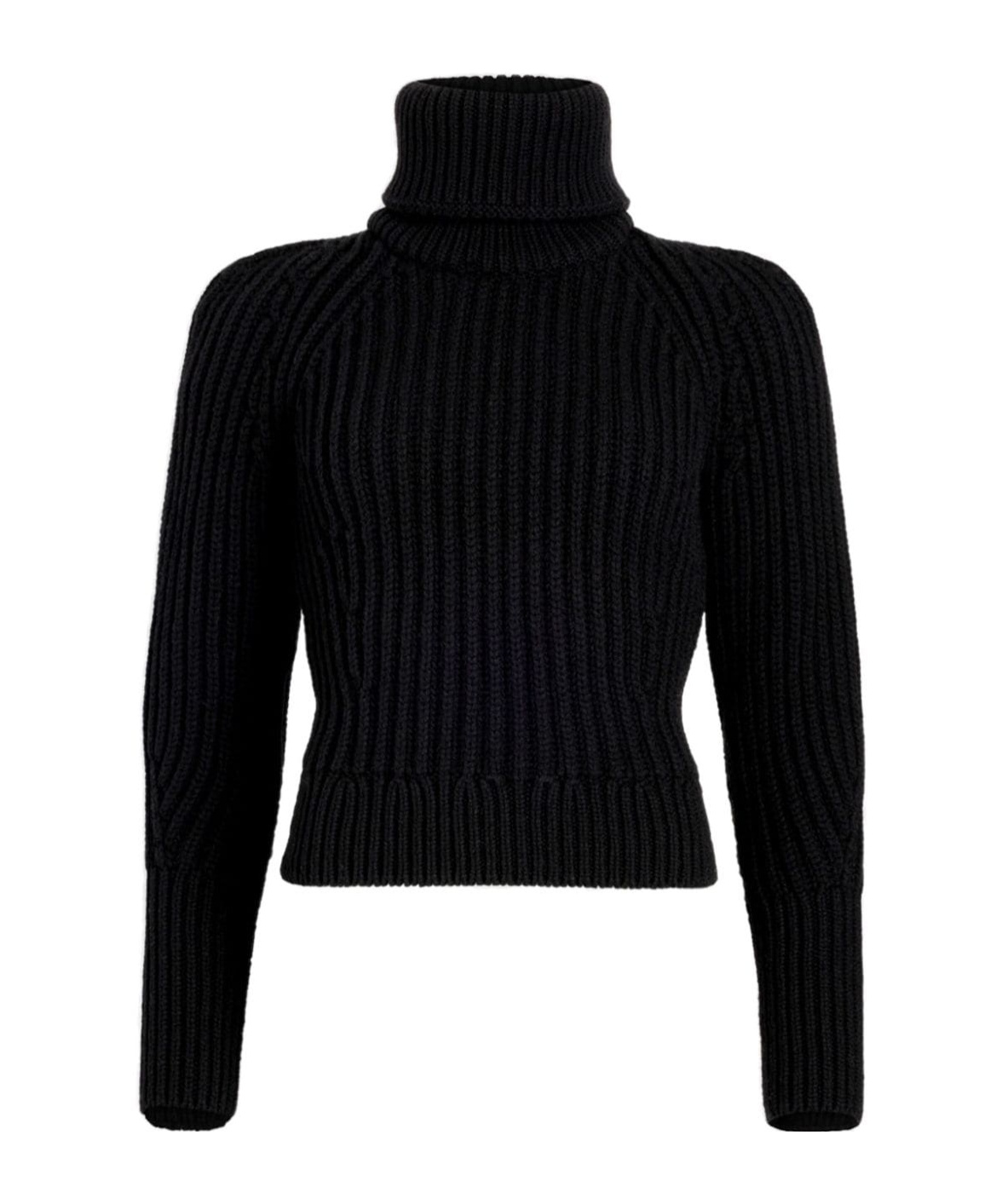Shop Patou Roll-neck Wool Jumper In Black
