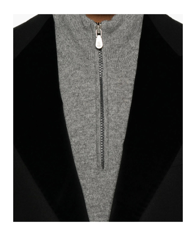 Tagliatore Tailored Black Suit With Satin Lapel In Black