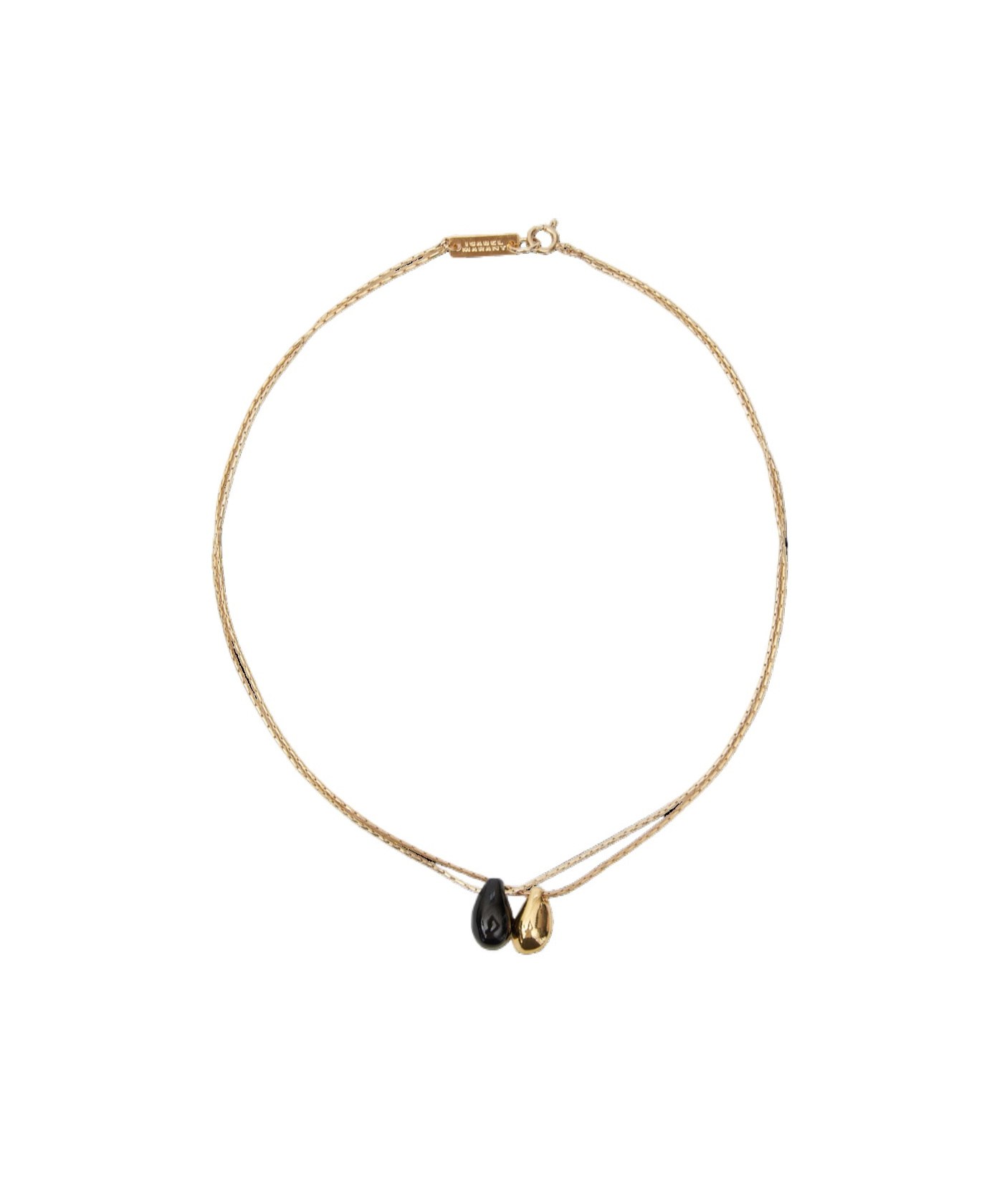 Isabel Marant Double Pendant Necklace In Yellow