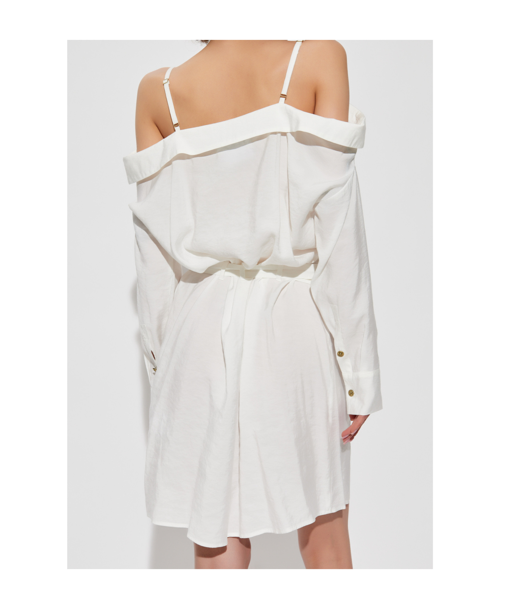 Versace Jeans Couture White Off-shoulder Dress In White