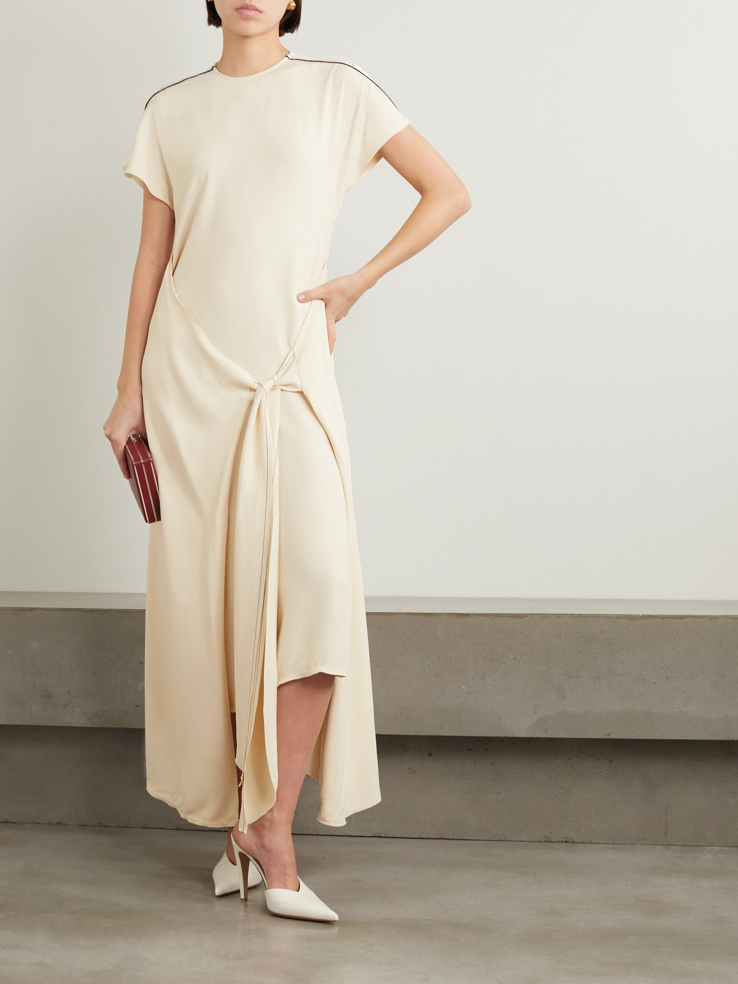VICTORIA BECKHAM SASH-DETAIL MAXI DRESS