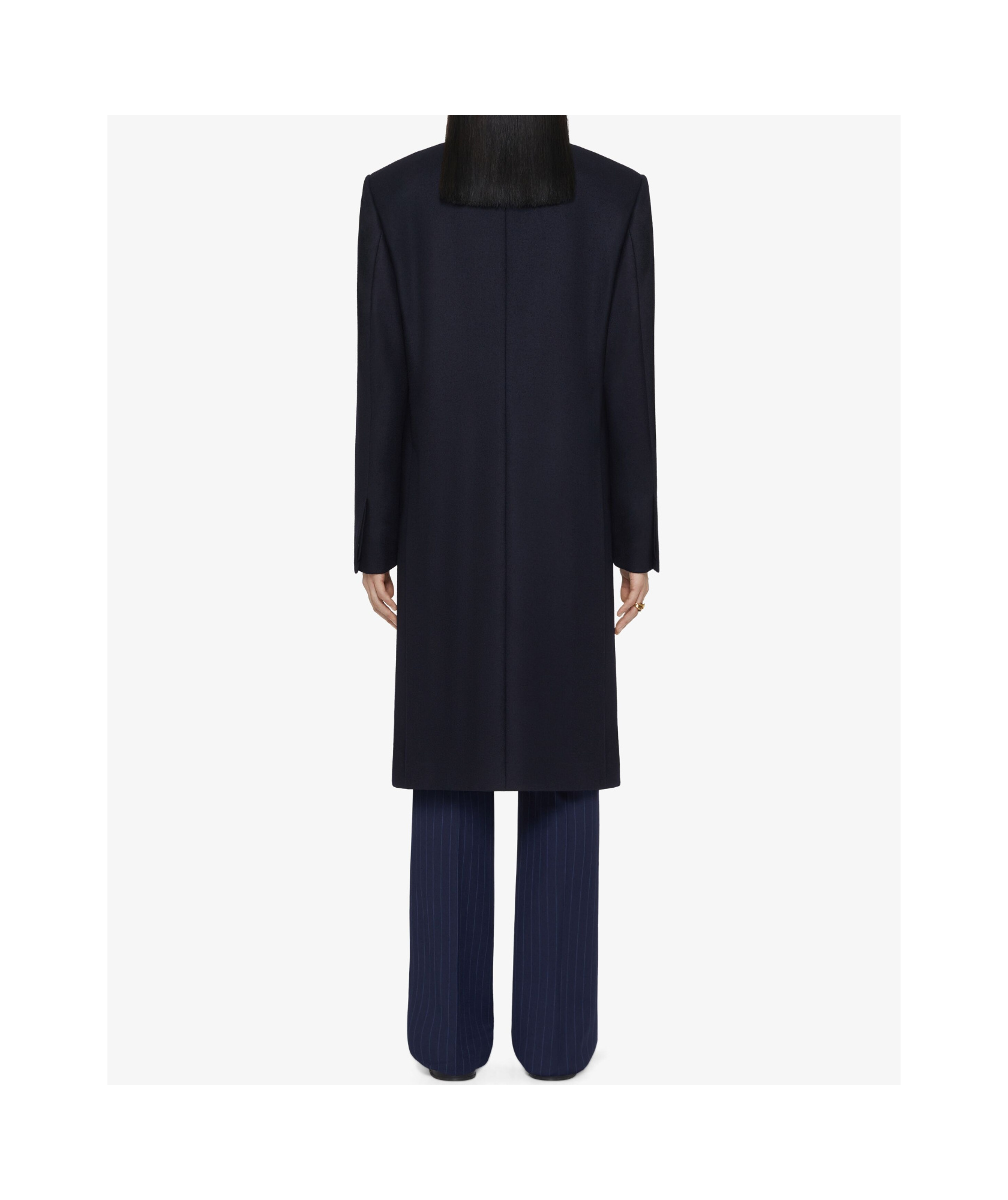 Givenchy Fitted Long Coat In Blue