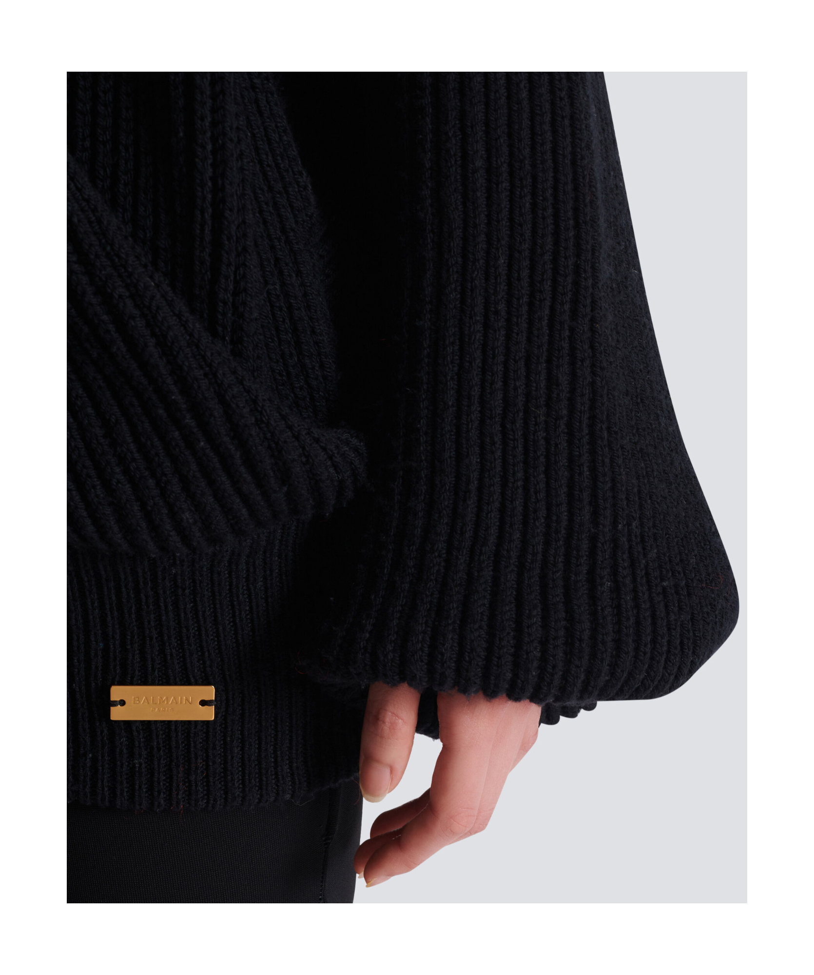 Balmain Black Fitted Cardigan With V Neckline And Jewel Buttons In Knit In Black