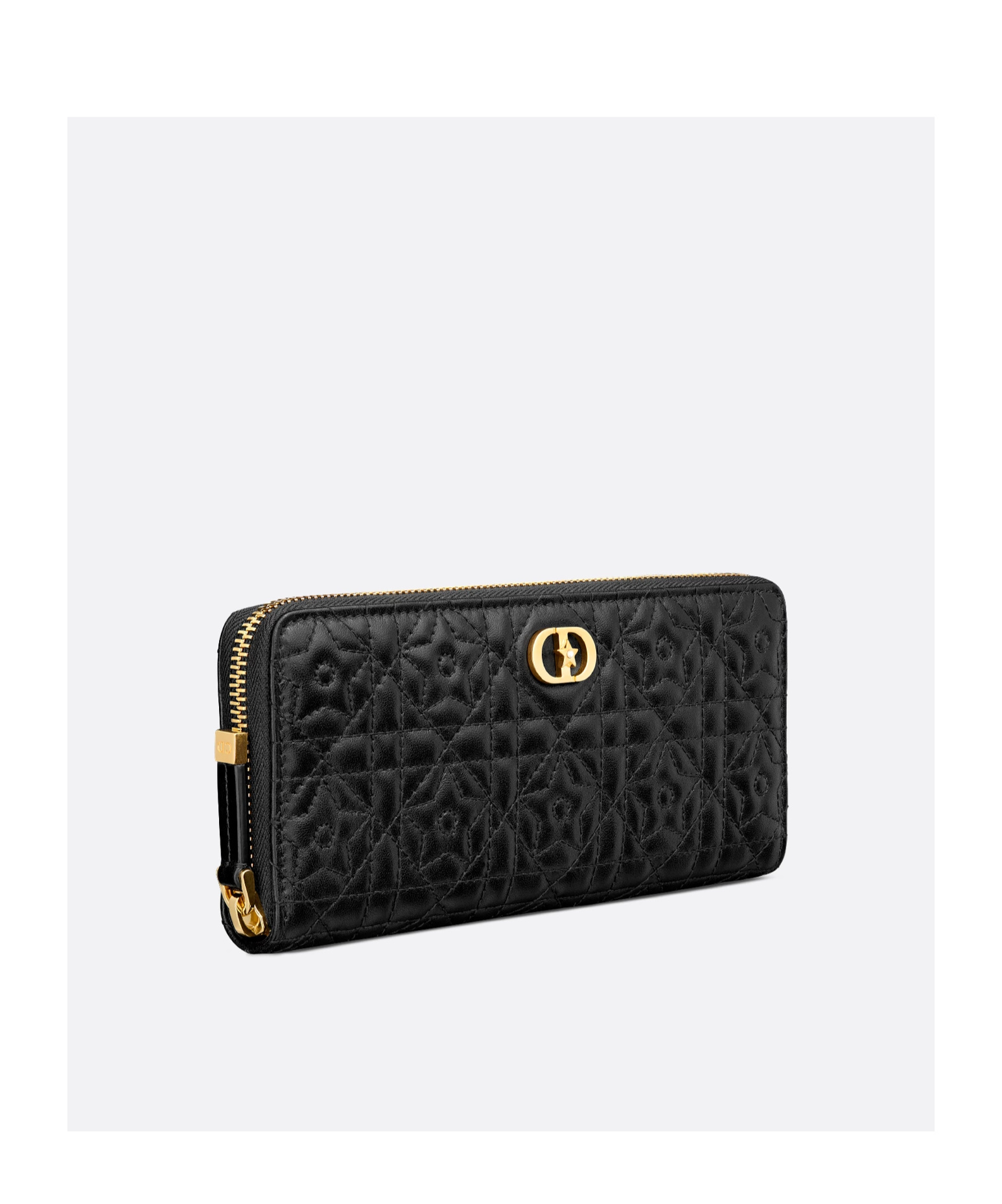 Dior Miss Caro Voyageur Slim Wallet In Black