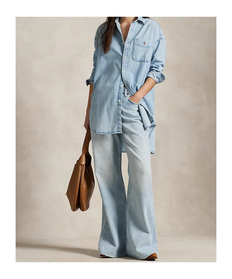 Polo Ralph Lauren Denim Shirt With Long Sleeves And Chest Pocket In Blue