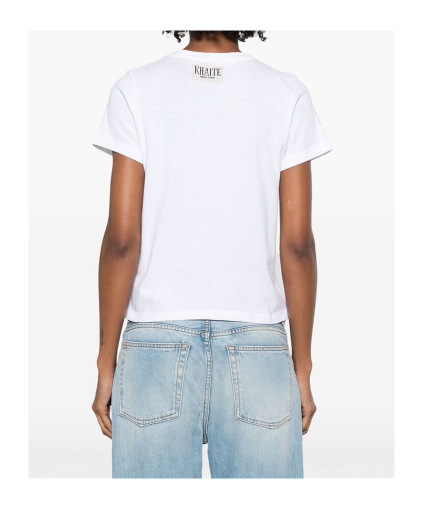 Khaite Devra Cotton Blend Jersey T-shirt In White