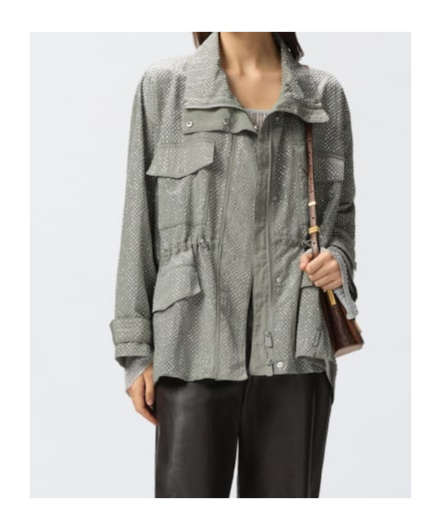 Shop Pinko Polka Dot-print Jacket In Gray