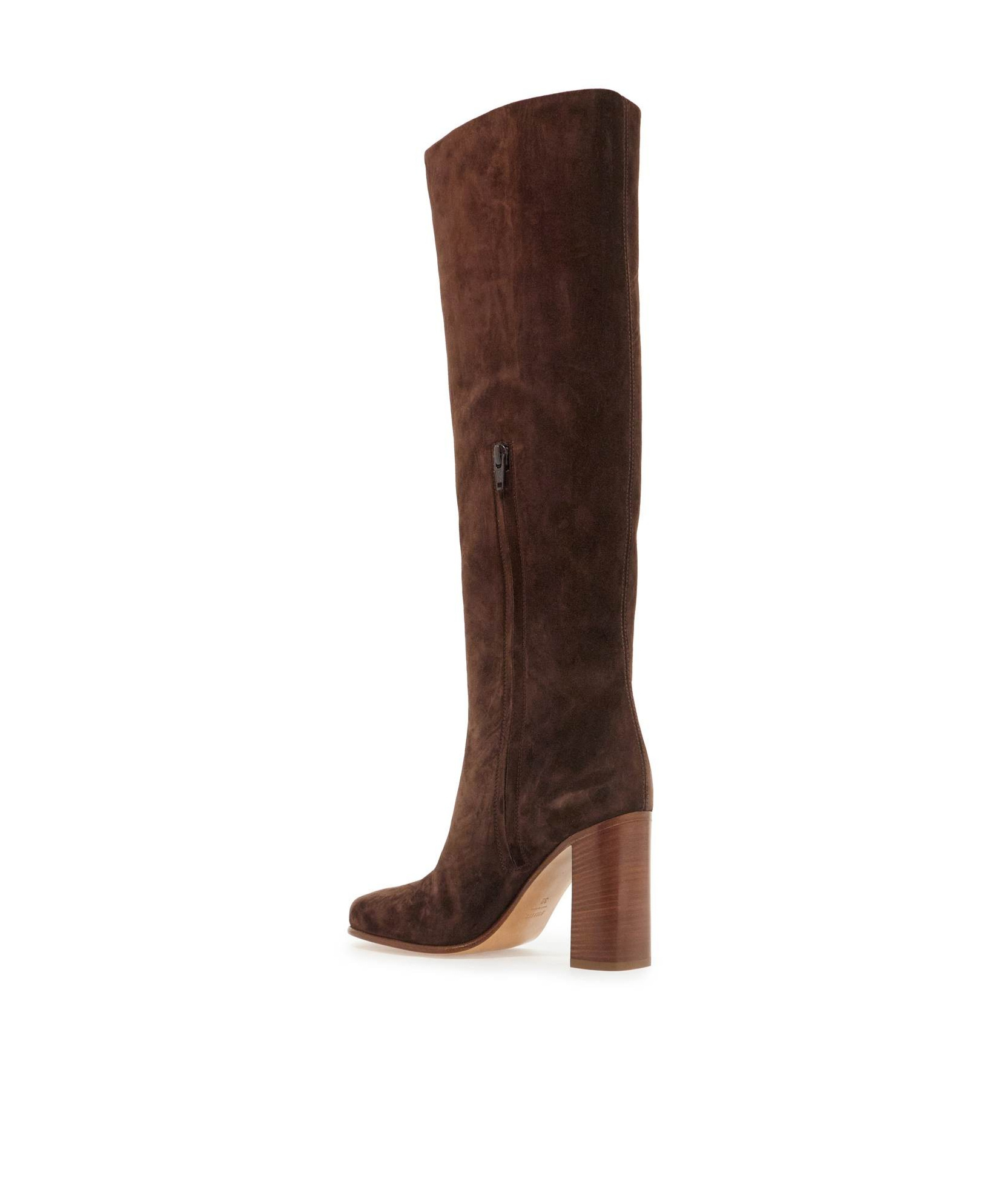 Khaite Willow Knee-high Suede Boots In Brown