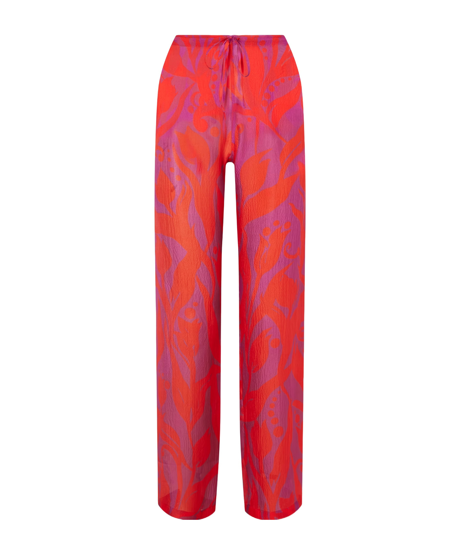 Dries Van Noten Printed Silk-georgette Straight-leg Pants In Pink