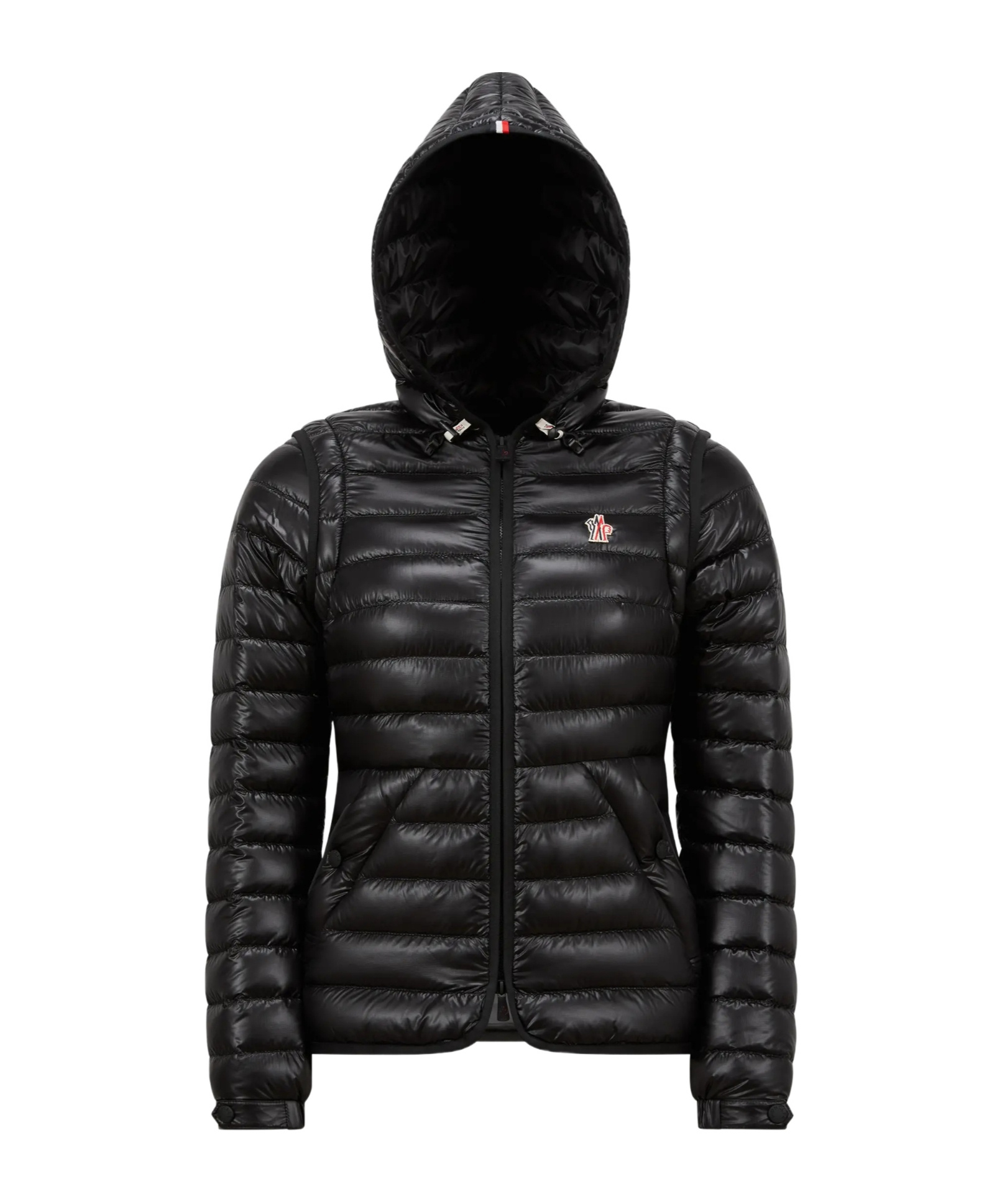 Shop Moncler Karura 2-in-1 Hooded Short Down Jacket In Black