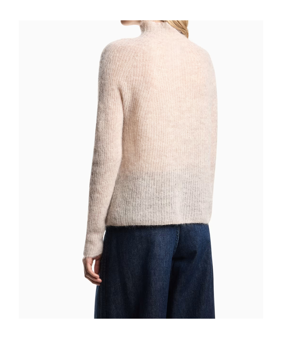 Emporio Armani Mock-neck Jumper In An Alpaca Wool Blend In Neutral