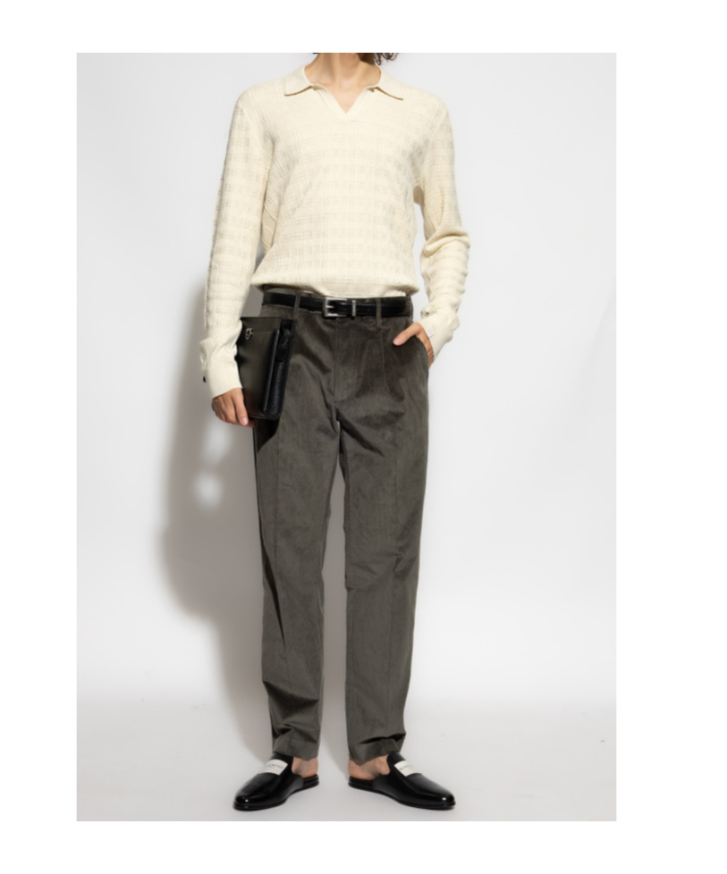 Rag & Bone Textured Polo-neck T-shirt In Neutral