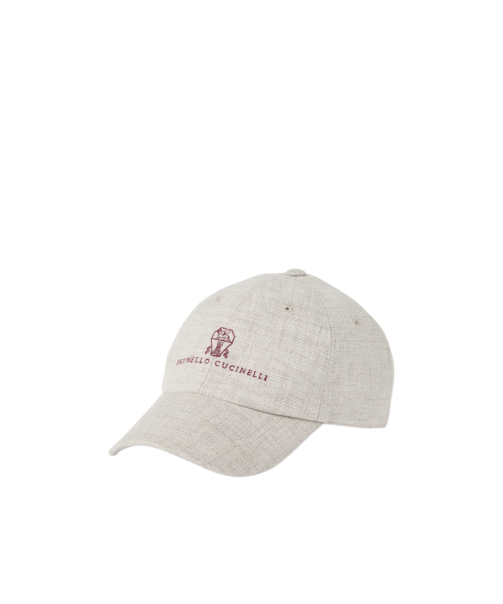 Brunello Cucinelli Linen-wool-silk Embroidered Baseball Cap In White