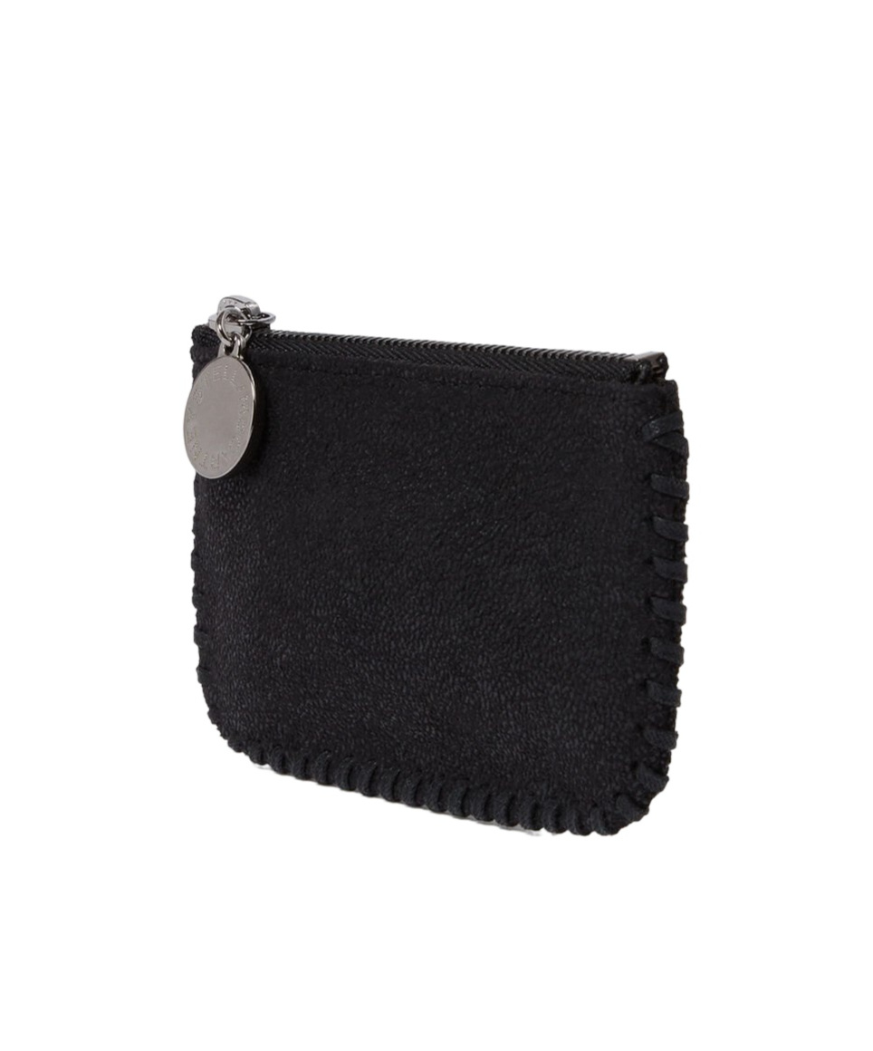 Stella Mccartney Falabella Zip Cardholder Keyring In Black