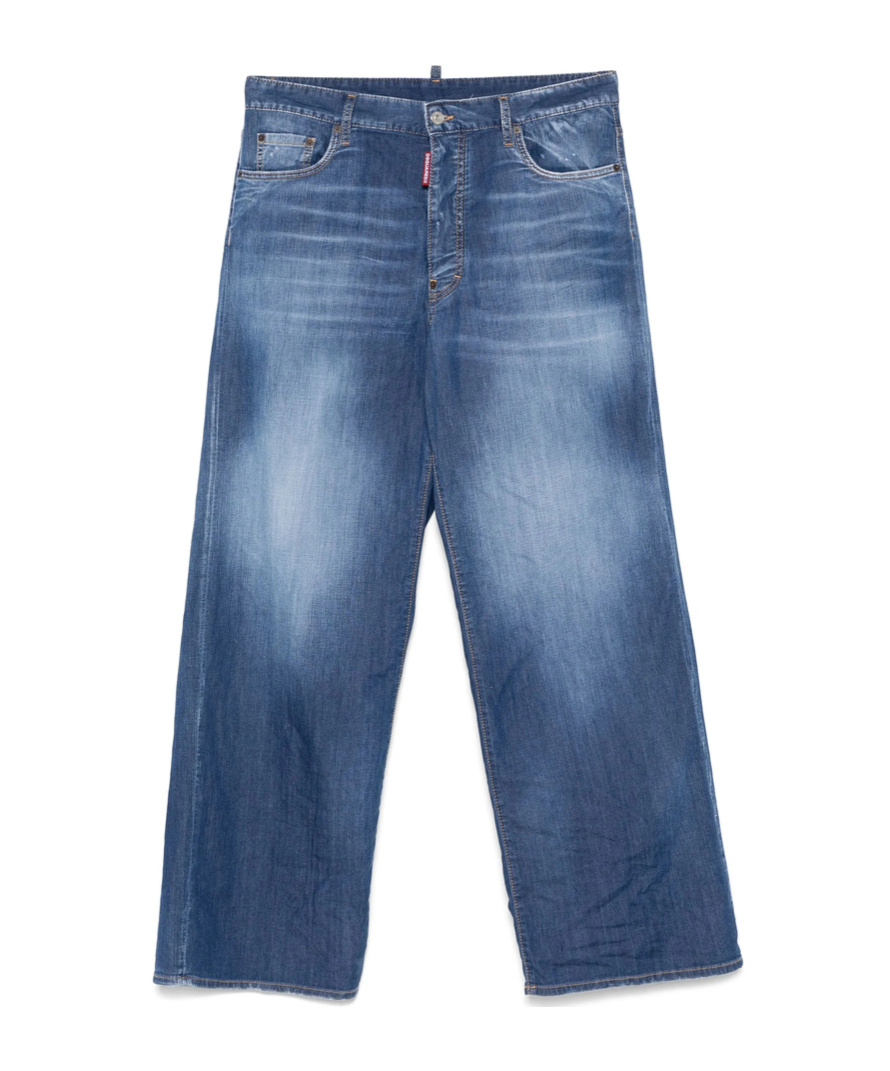 Shop Dsquared2 Logo-embroidered Jeans In Navy Blue