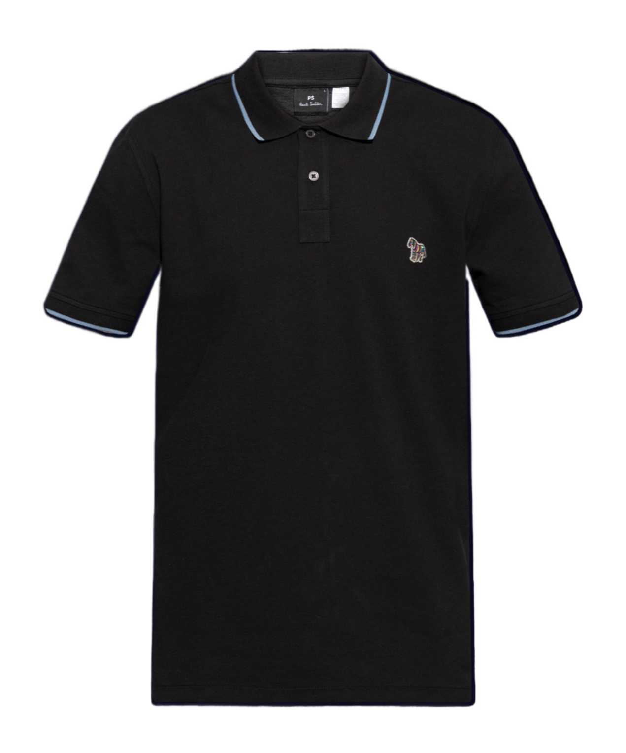 Ps By Paul Smith Ps Paul Smith Zebra Badge Cotton Polo Shirt In Black