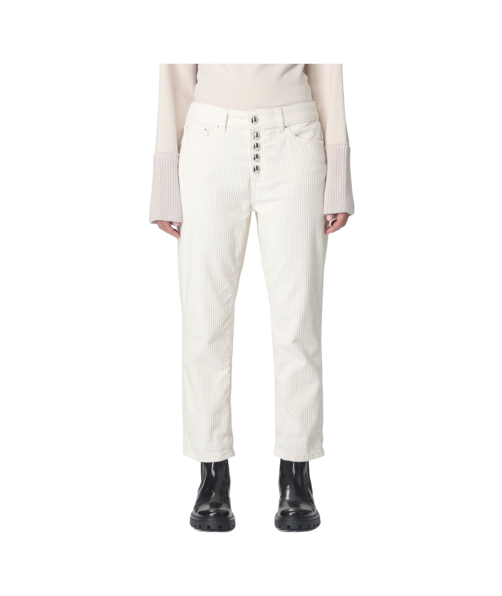 Dondup Belt-loop Casual Pants In White