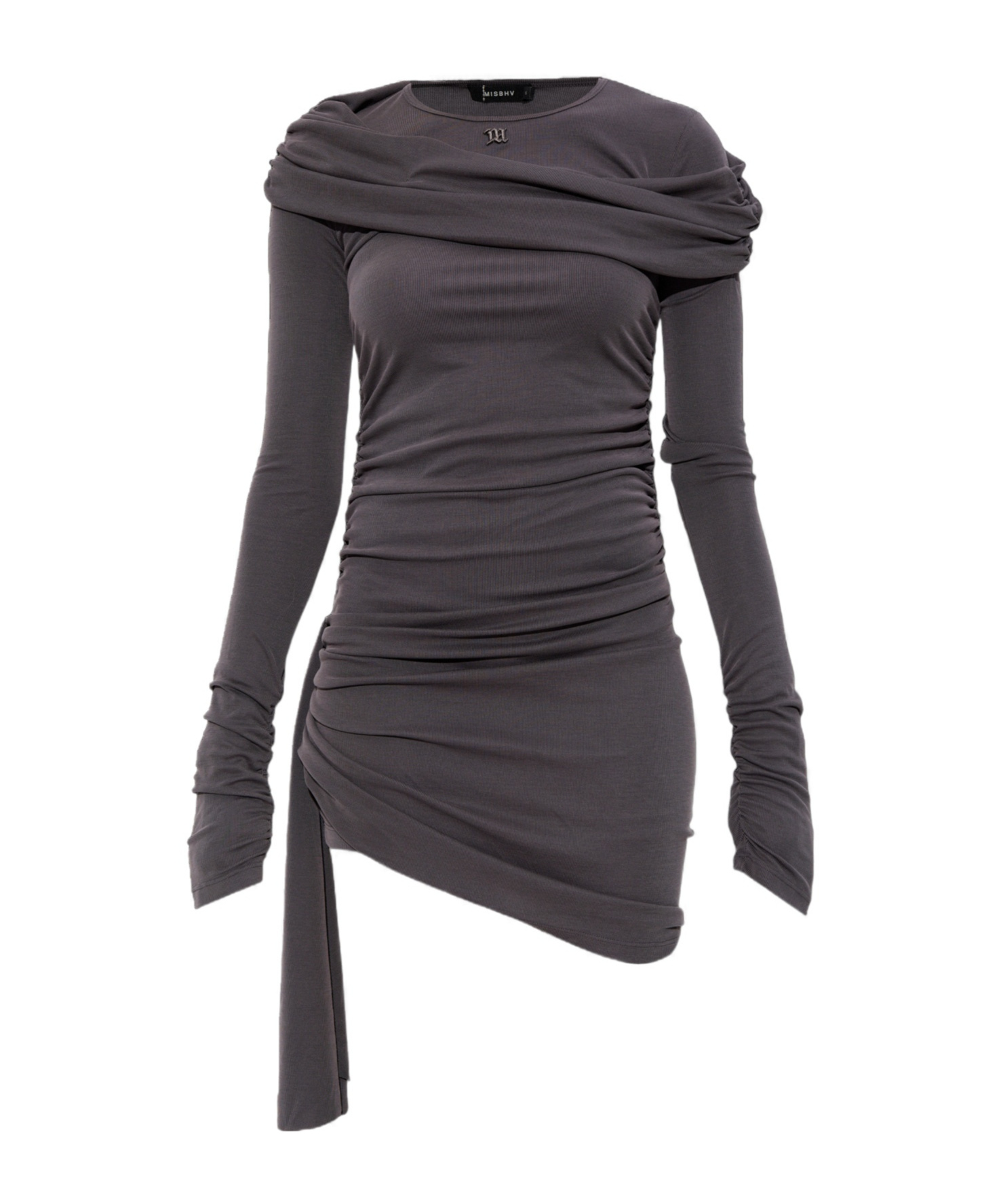 Misbhv Pendulous Ruffle Dress In Gray
