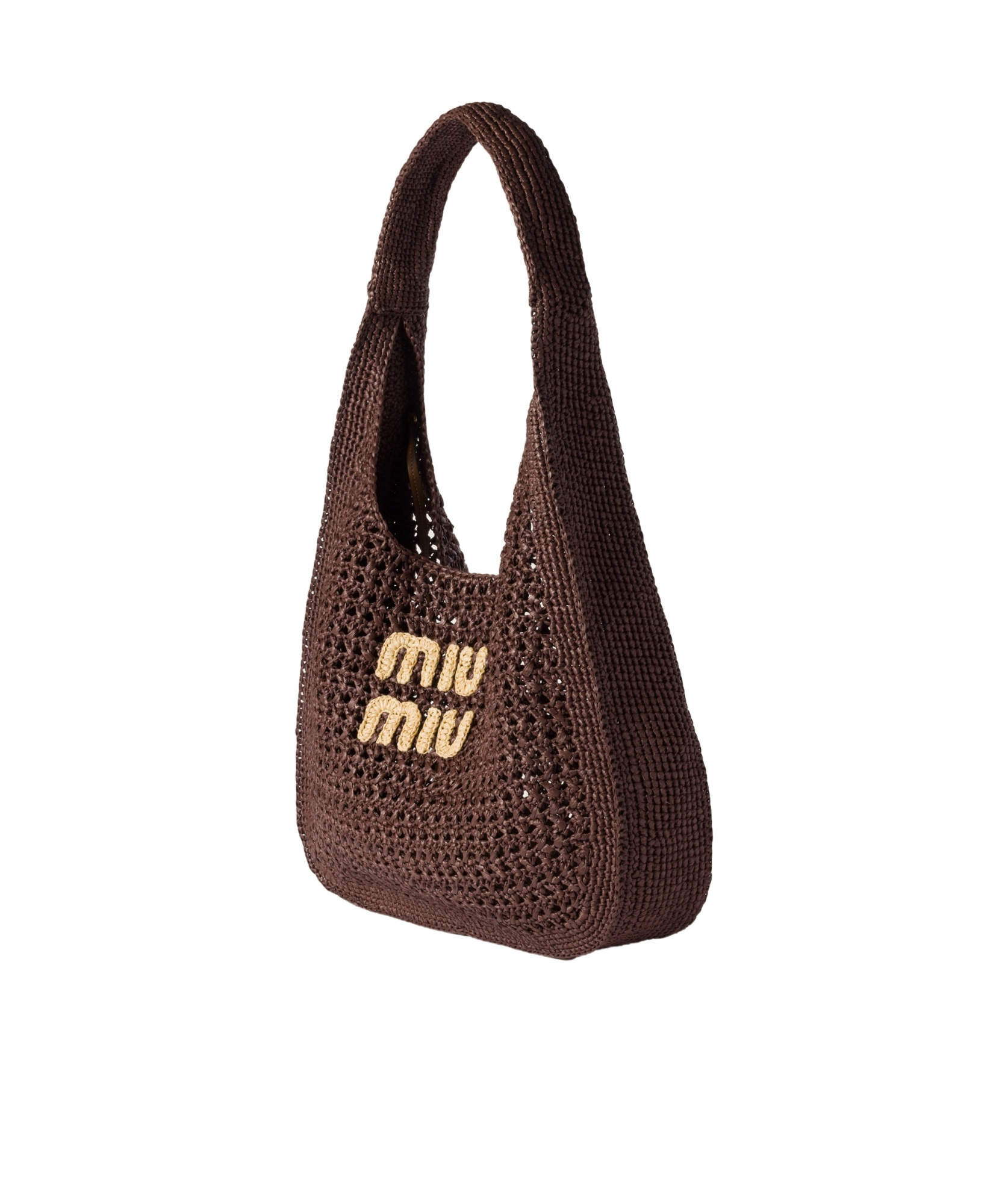 Miu Miu Raffia-effect Woven Shoulder Bag