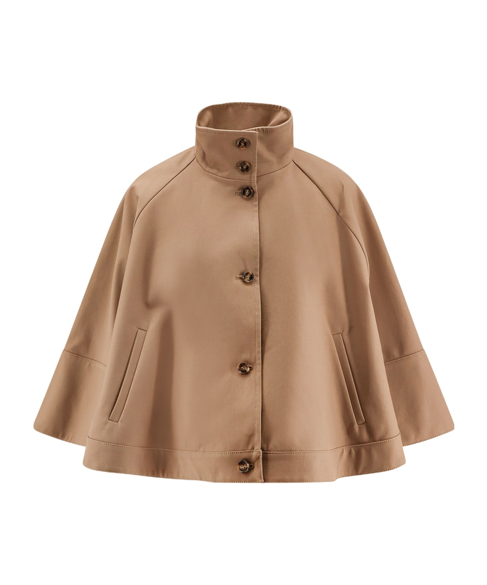Max Mara Fulcro Cotton Cape In Brown