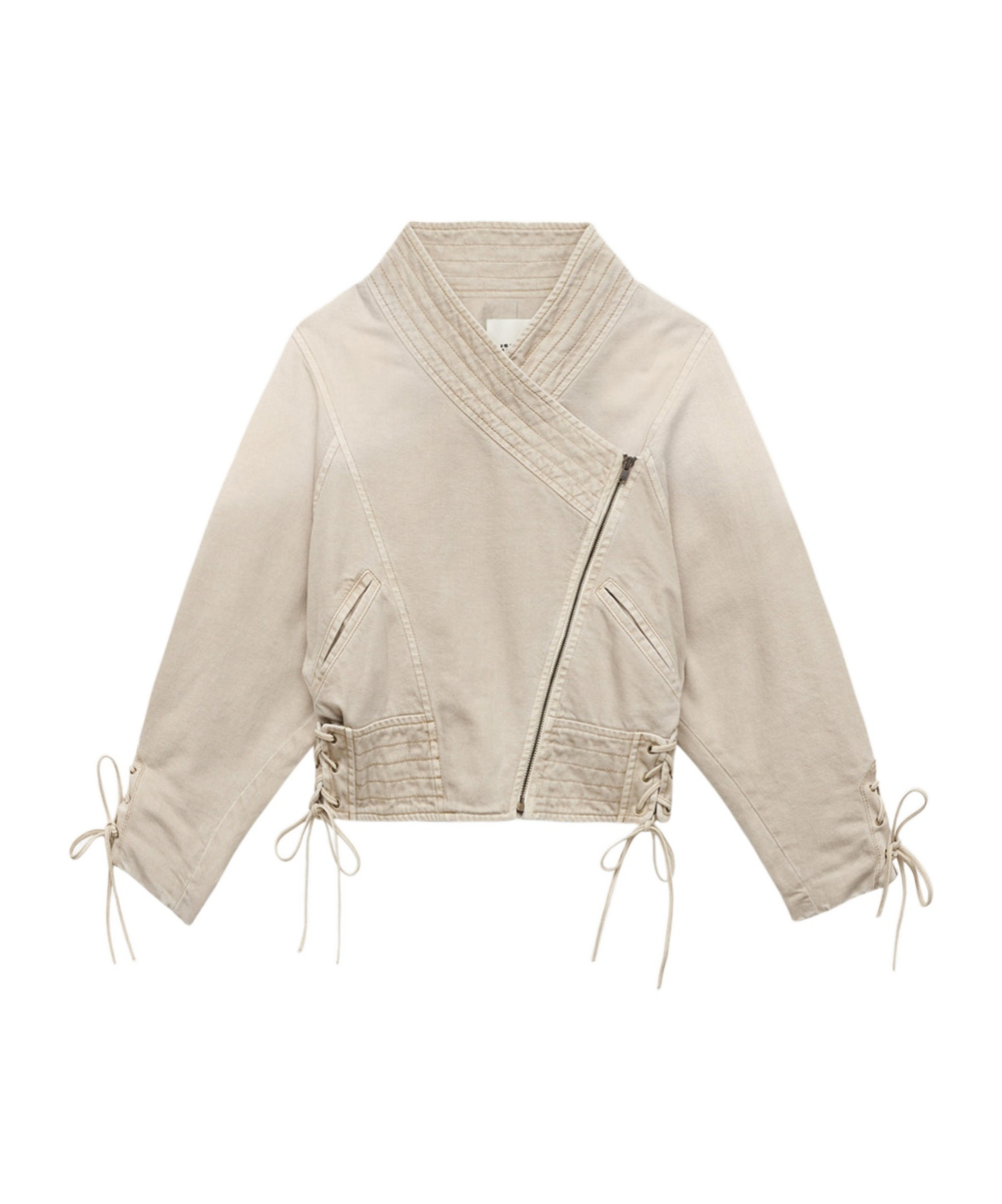 Isabel Marant Edina Short Denim Jacket In Nude