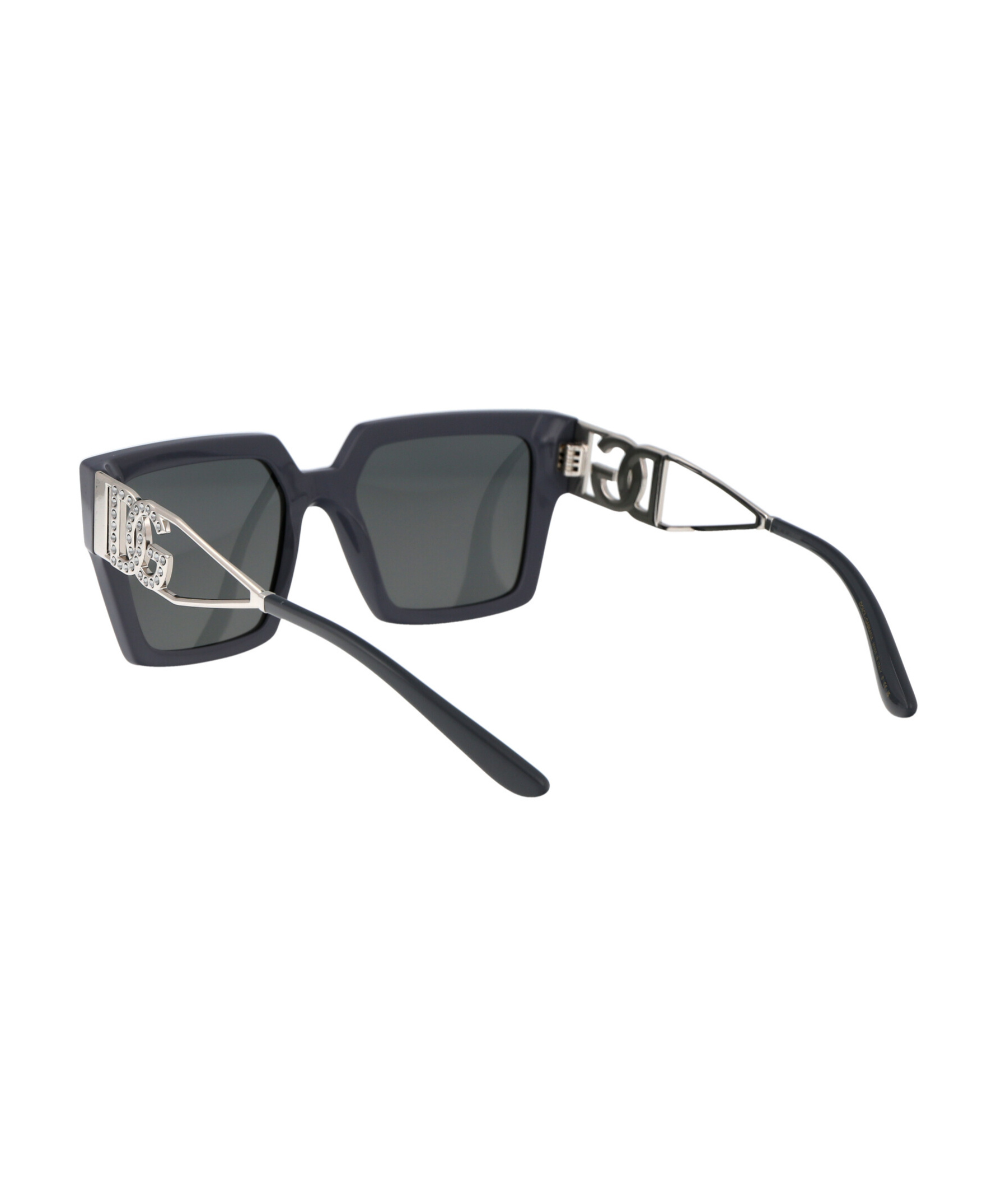 Dolce & Gabbana Crystal-embellished Square-frame Sunglasses In Black