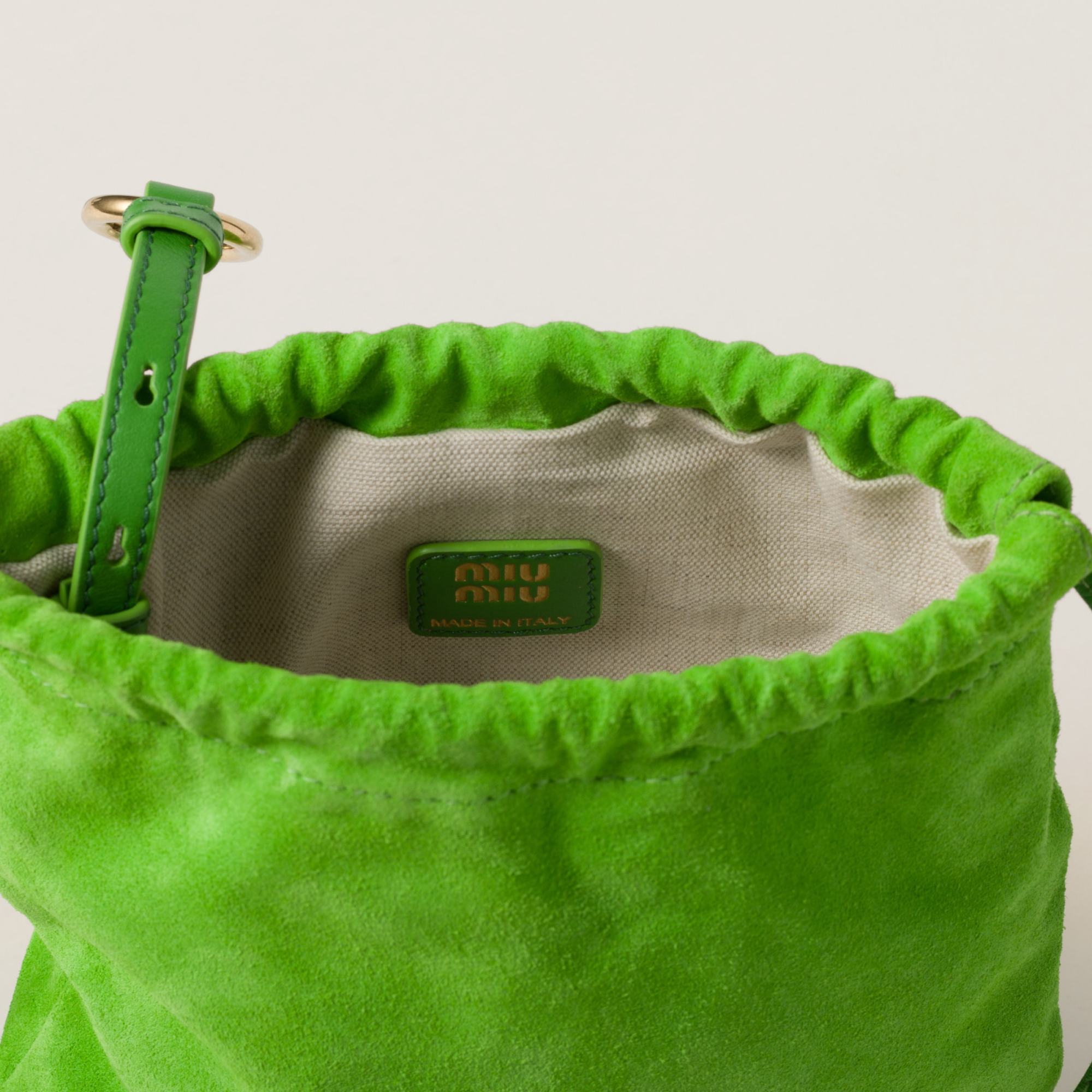 Miu Miu Logo Shoulder Bag In Green