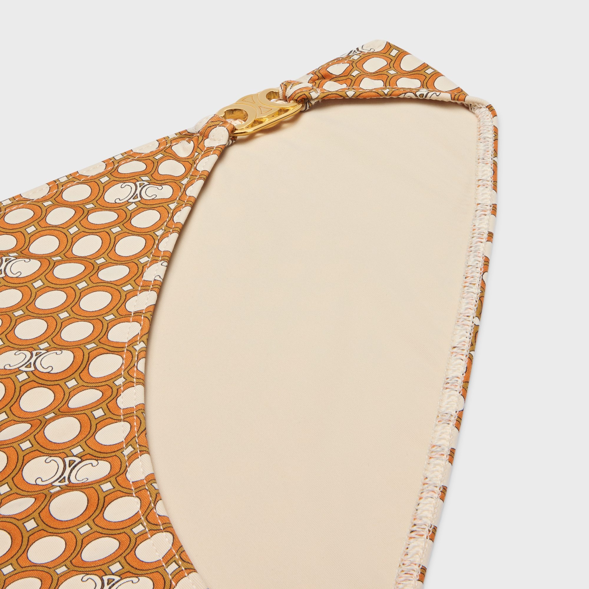 Celine Triomphe Swimsuit Bottom In Triomphe Matte Jersey In Neutral