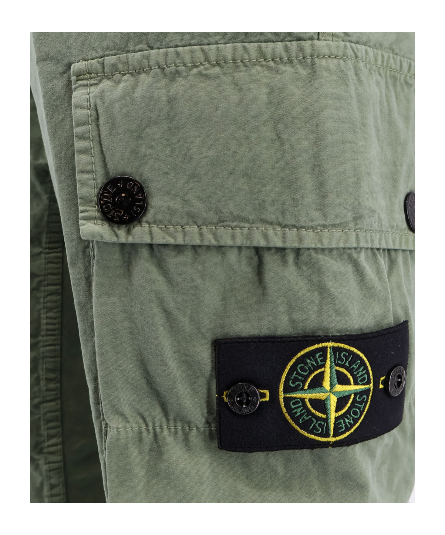 Stone Island Cargo Trouser With Iconic Logo Patch In Green