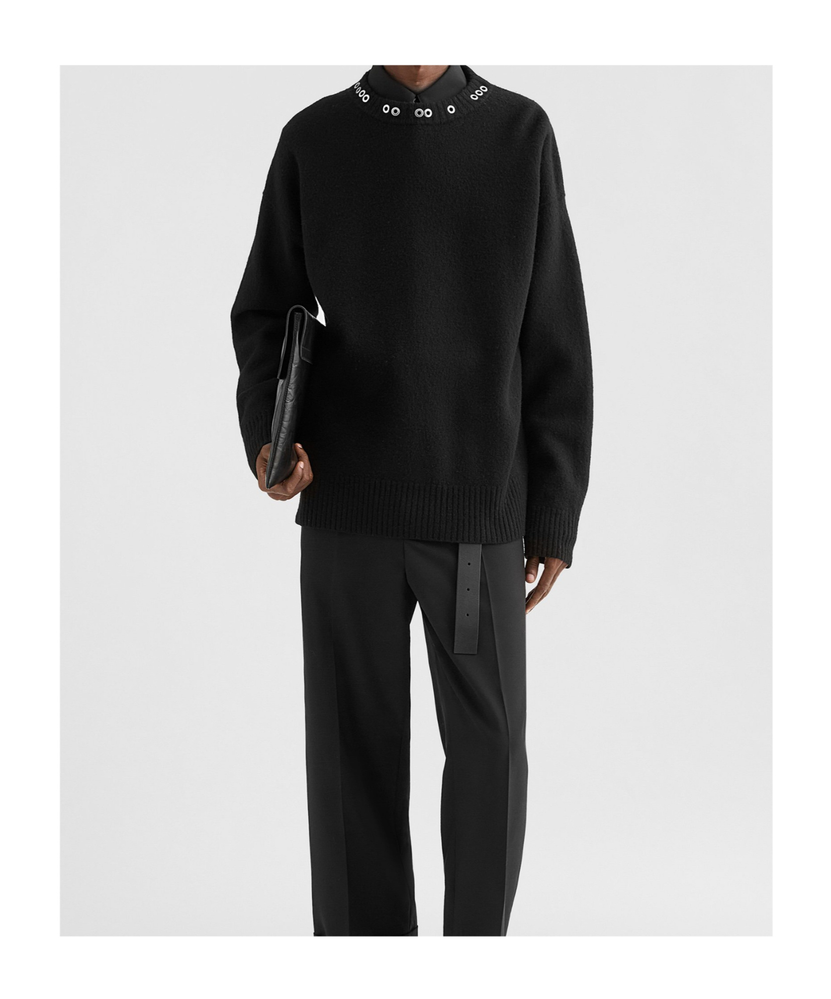 Jil Sander Crewneck Jumper With Stud Application